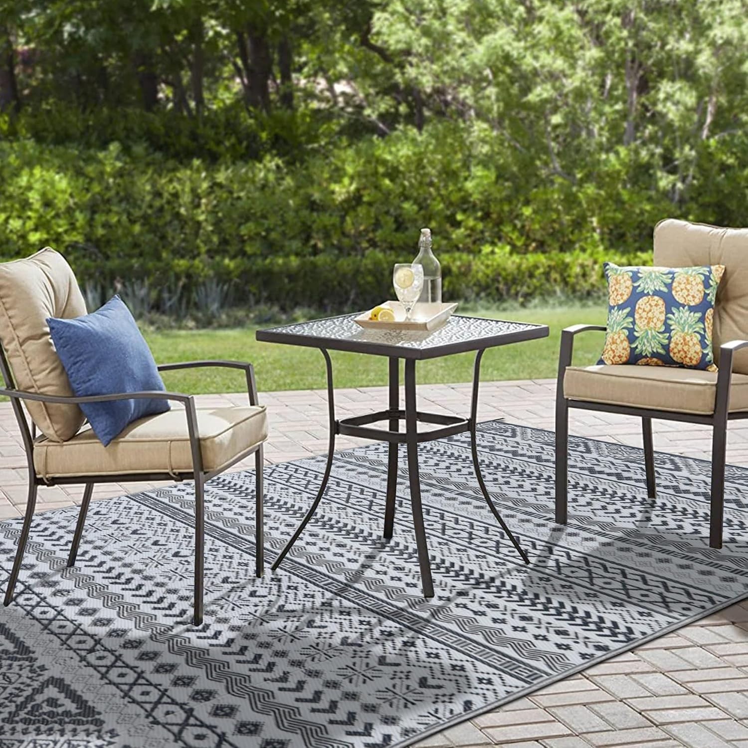 Elegant 6′ x 9′ Reversible Outdoor Rug – Perfect for Patio, RV, and Camping