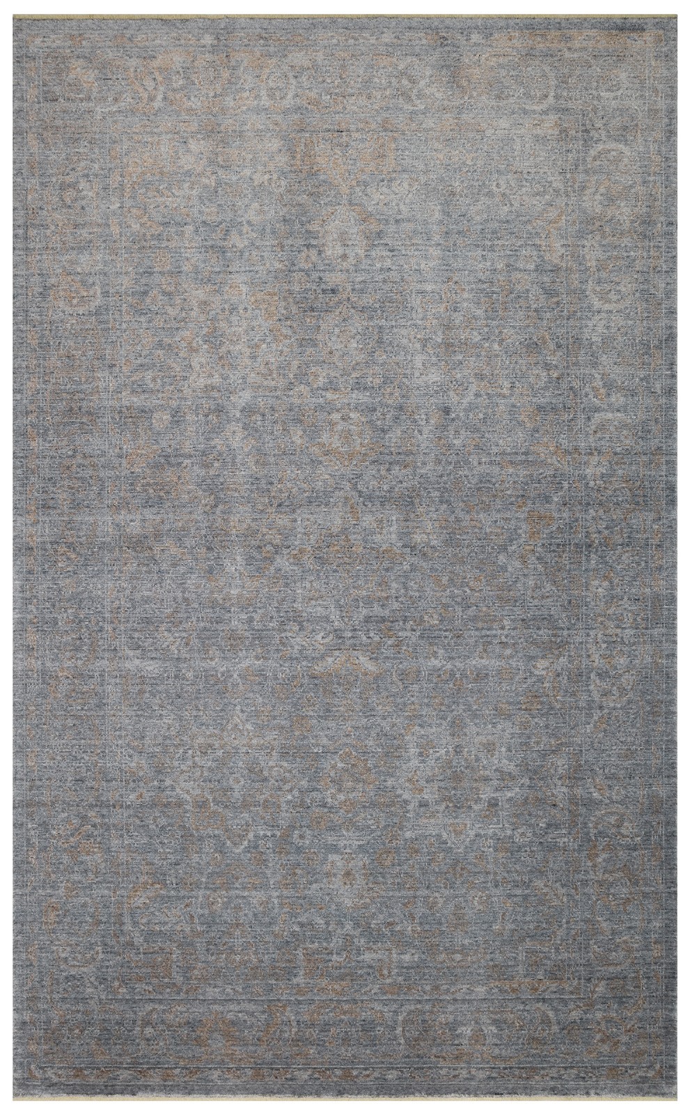 Vintage Gray Bronze Oriental Area Rug Floral Distressed 5×8 7×10 8×11 10×14