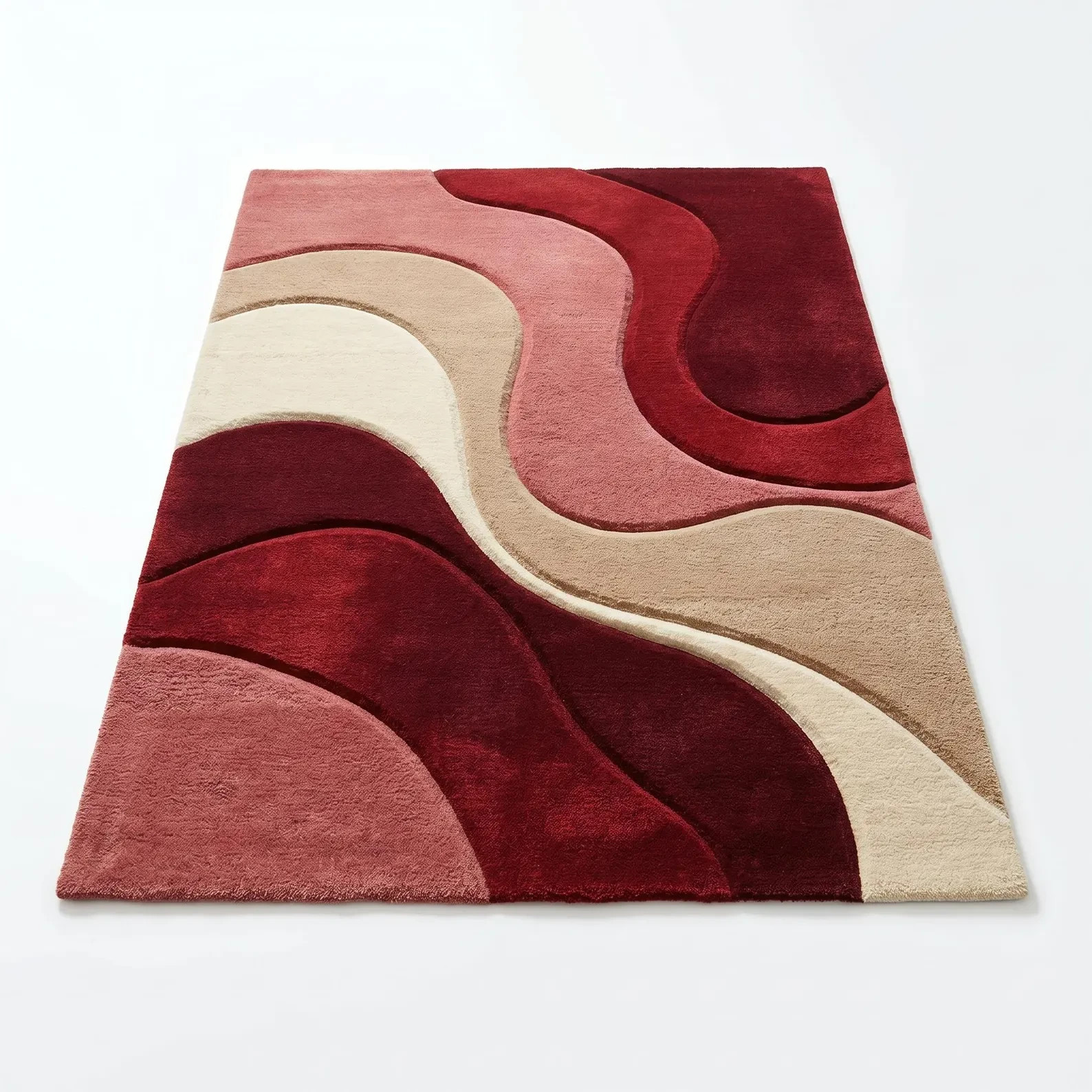 Handmade Tufted Abstract Rug, Modern Wool Area Rug, Artistic Carpet Contemporary