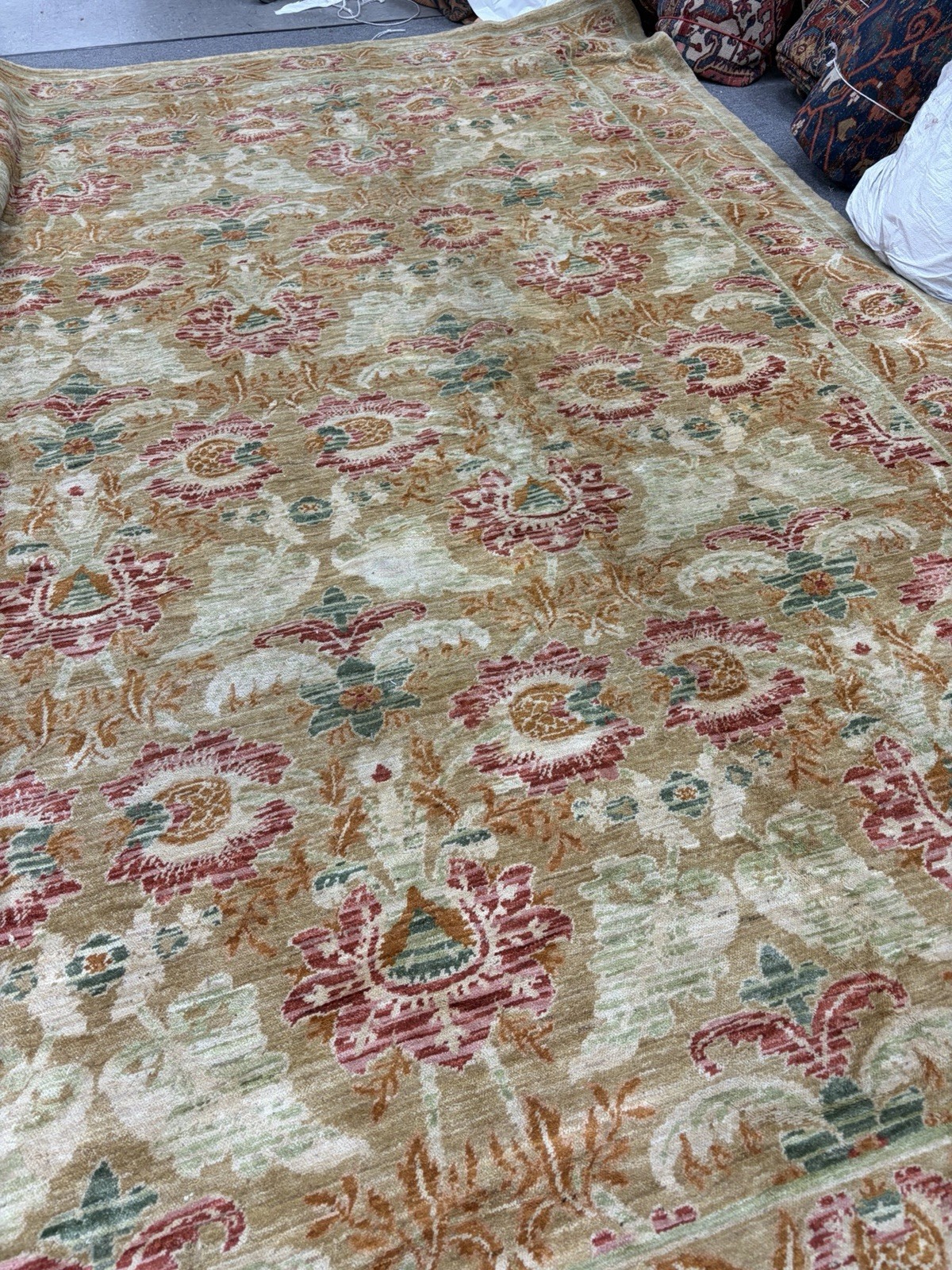 Modern Art Deco Carpet Rug Made In Spain 100% Wool 10.6×13.1 FT Hand Knotted