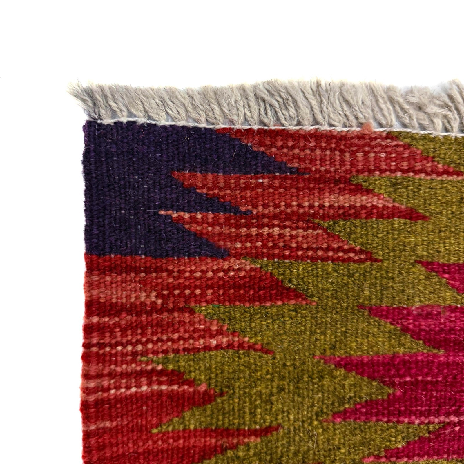 Zigzag Patterns Hand Woven Rug 3.5×4.10 Ft Kilim Flat Weave Geometric Rug W38148