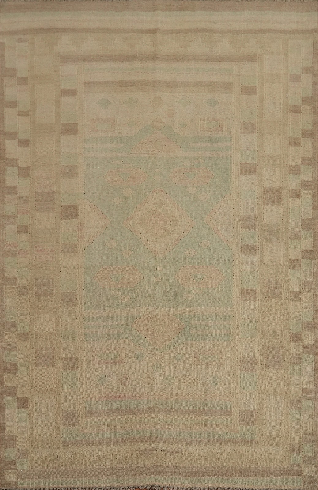 Subtle Earth Tone Flat-weave Kilim Rug 4×6 ft Ideal for Cozy Living Spaces