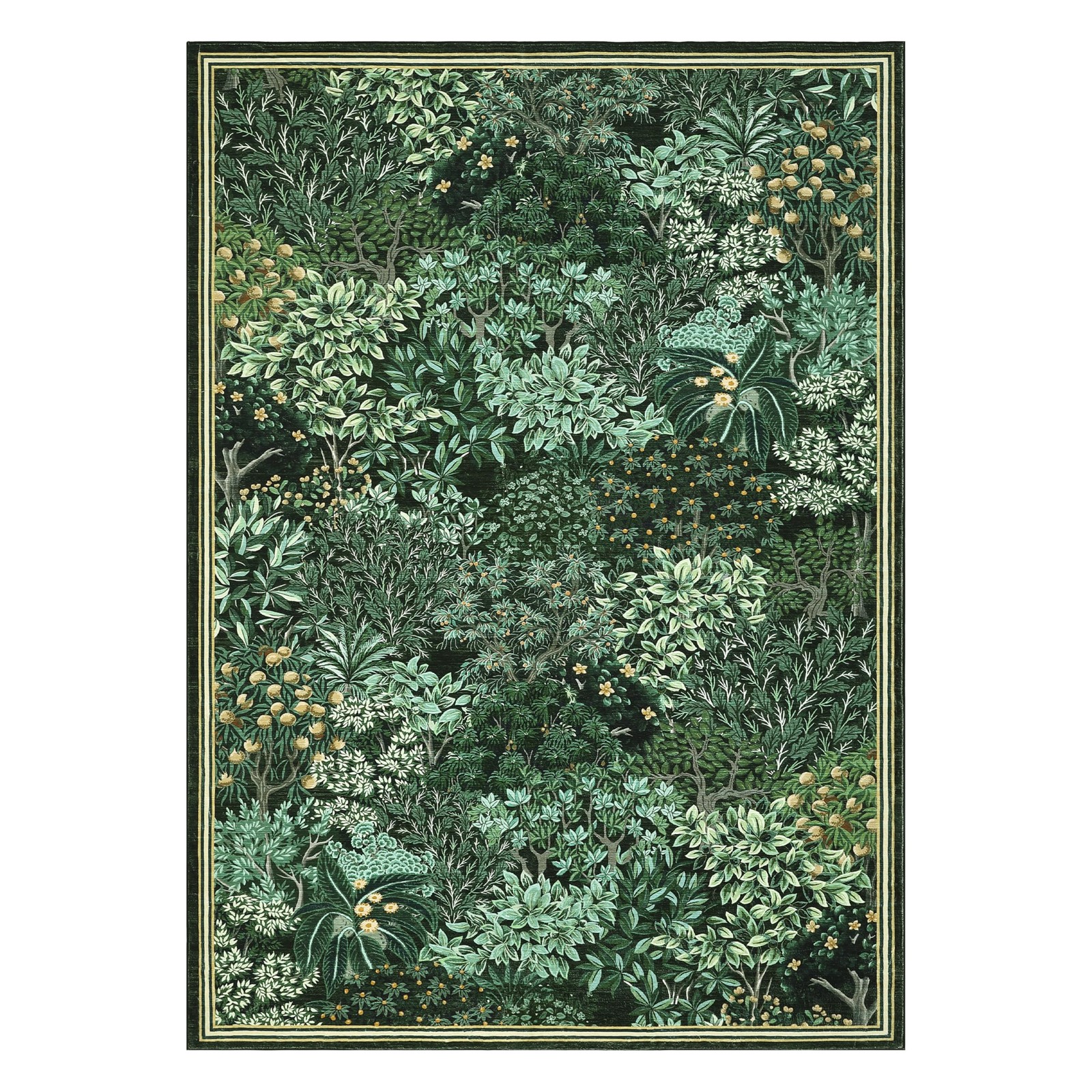 Forest Rugs 5×7, Dark Green Washable Area Rugs for Living Room 5×7, Botanical.