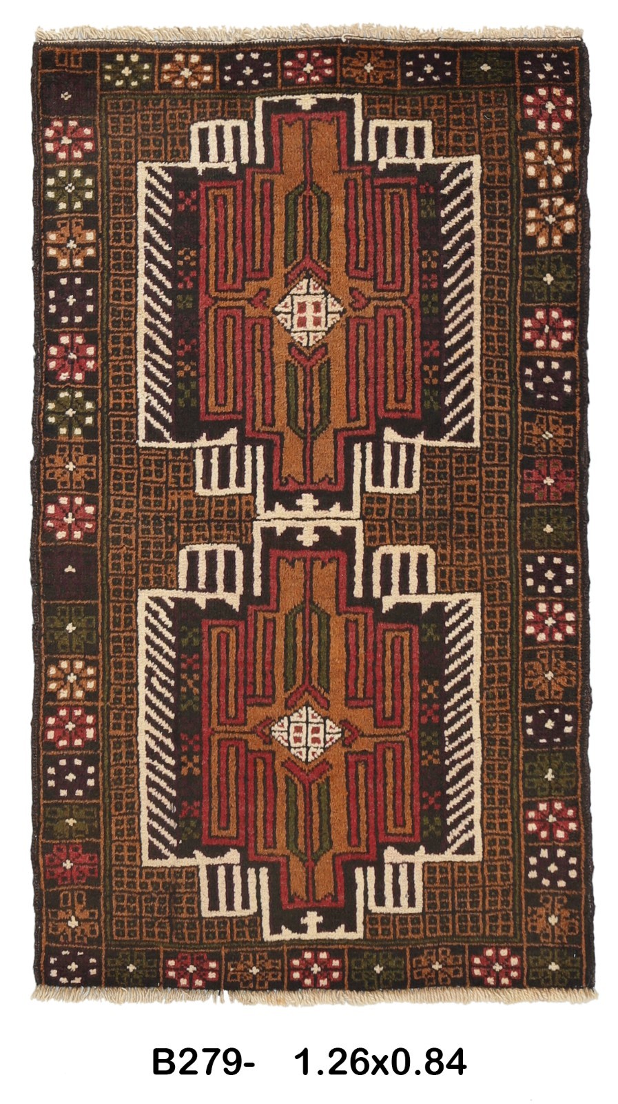 Antique Style Hand-Knotted Wool Rug – Traditional Vintage 4’2″ x 2’9″ ft