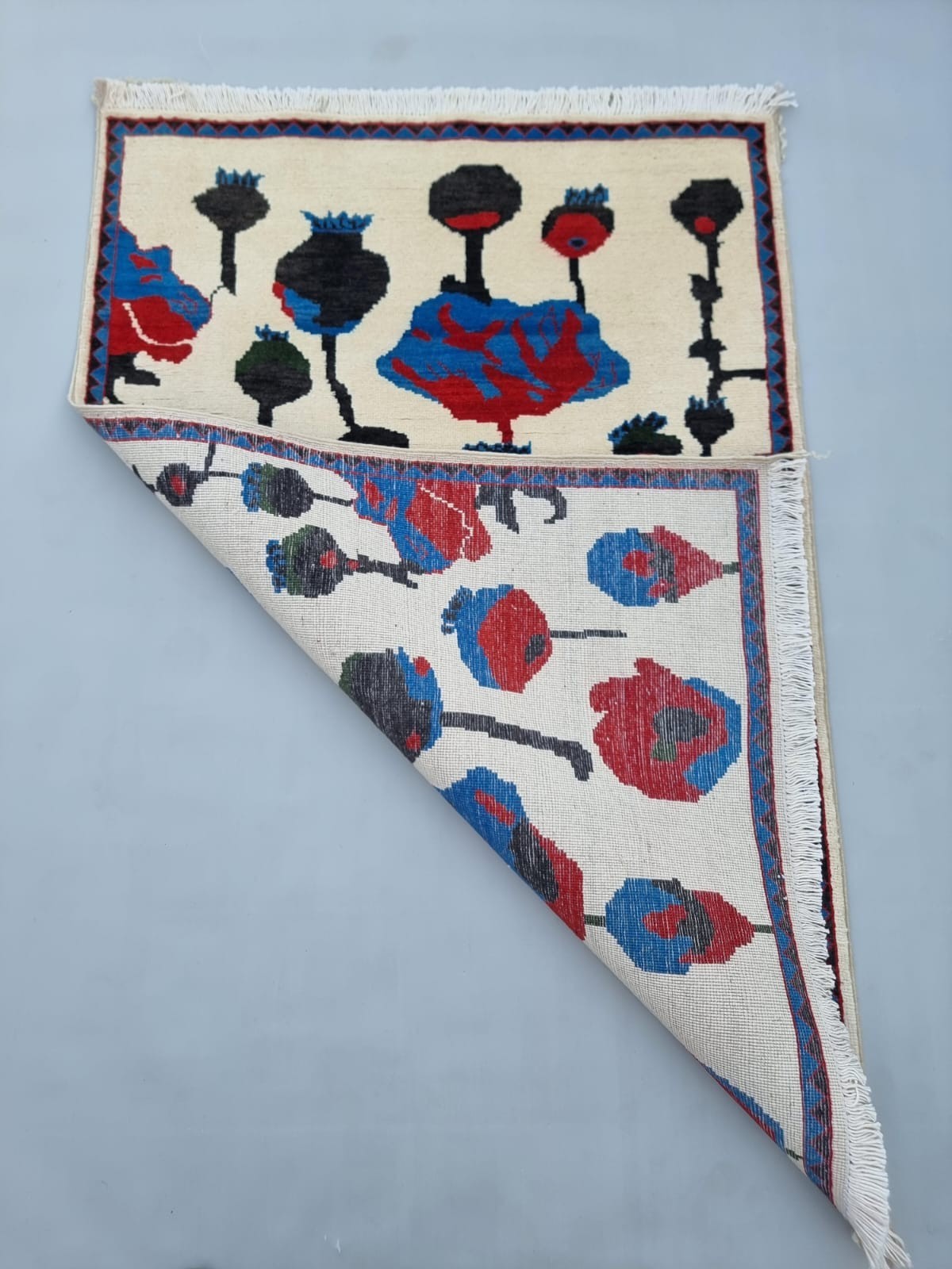Handmade Afghan War Tribal Opium Wall Hanging Wool Rug 120 x 80 cm