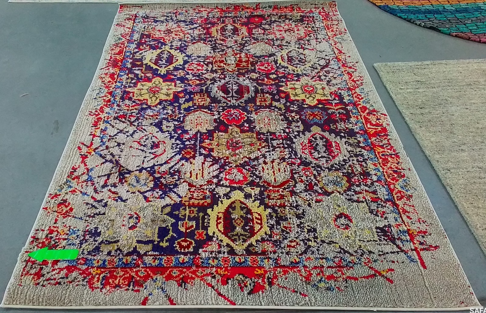 GREY MULTI 5′-1″ x 7′-7″ Damaged Binding Rug, Reduced Price 1172783948 MNC206G-5