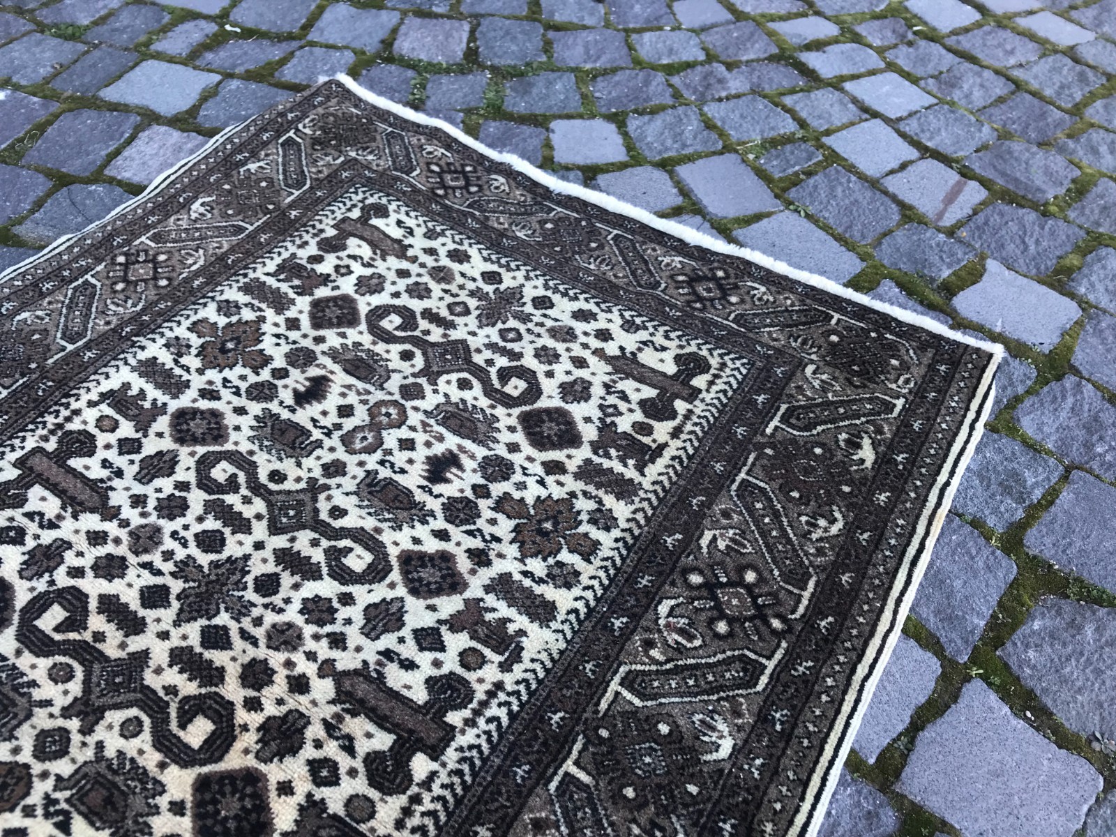 Bohemian Area Rug Handmade Wool Rug Turkish Vintage Traditional Rug 2,8 x 4,2 ft