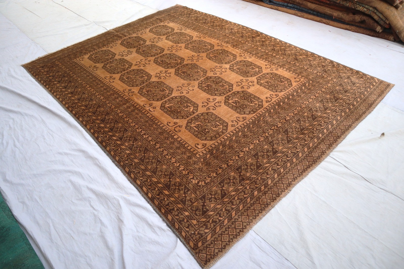 6’7×8’8 ft Antique Afghan Tekke Rug, Handmade Wool Rug, Oriental Rug Bedroom Rug