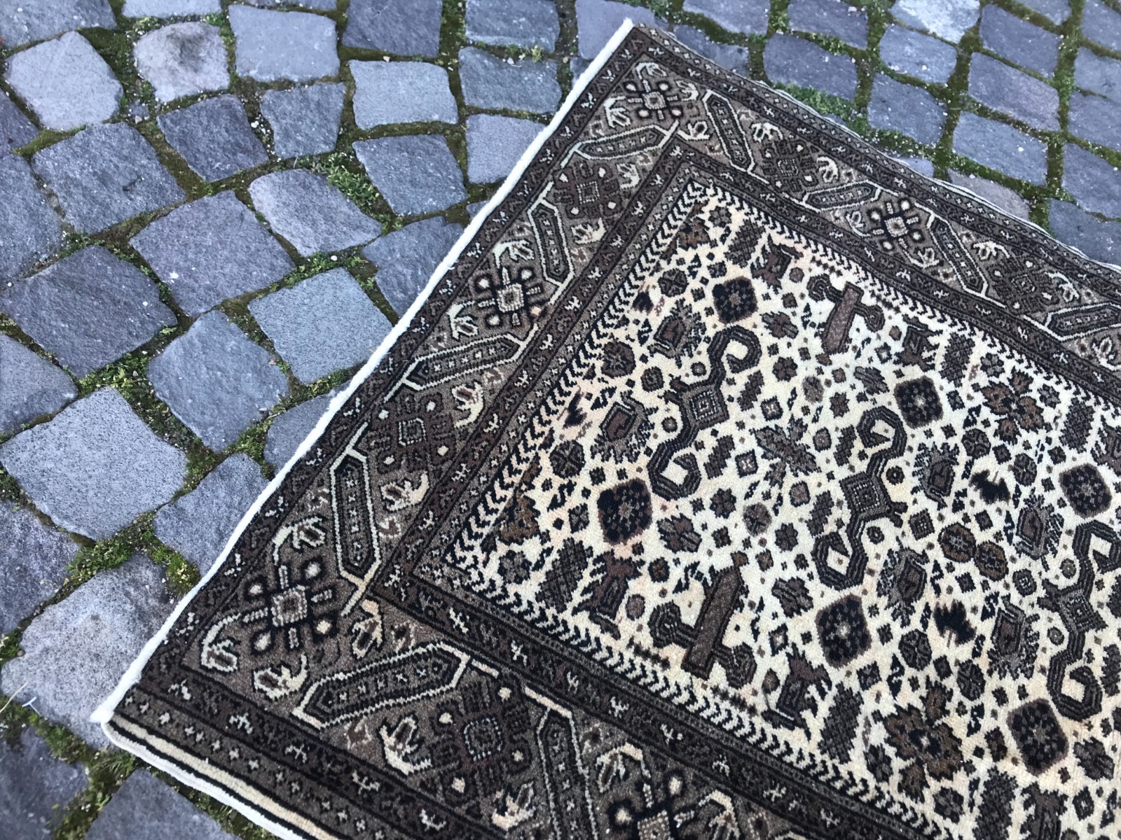 Bohemian Area Rug Handmade Wool Rug Turkish Vintage Traditional Rug 2,8 x 4,2 ft