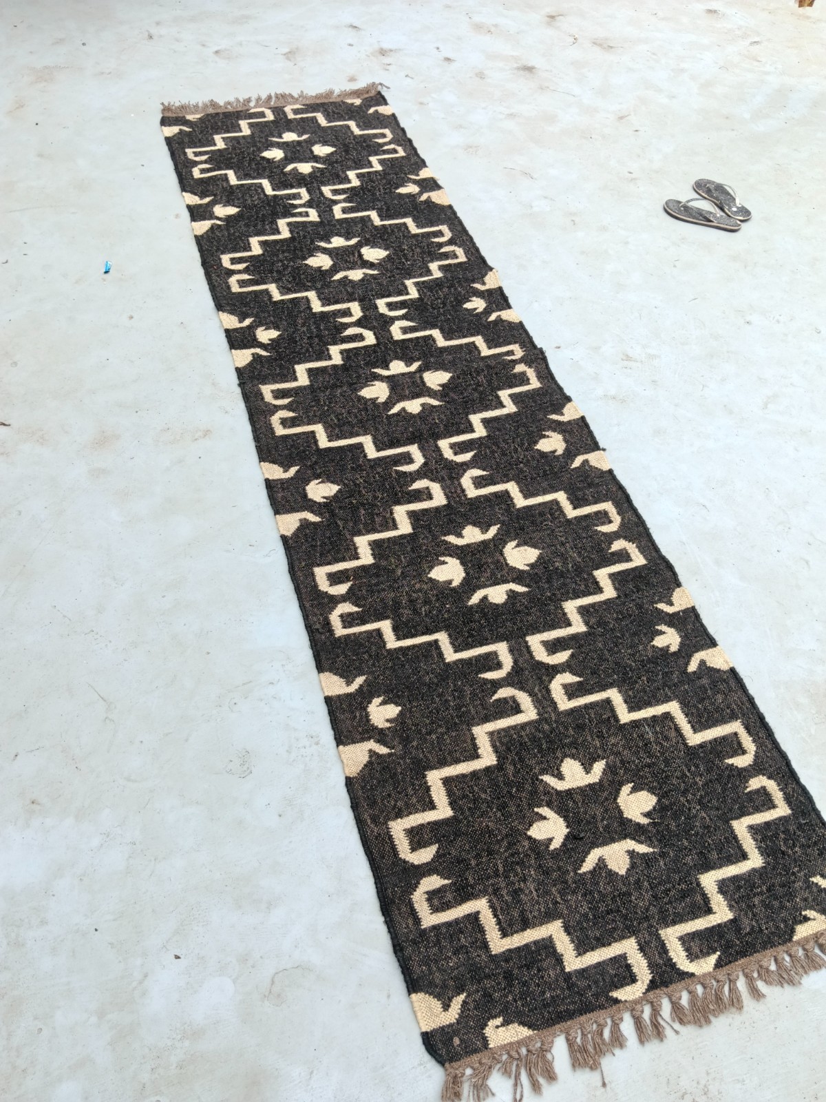 Vintage Kilim Rug aztec kilim Runner Wool Jute Rug Southwestern Stair kilim rug