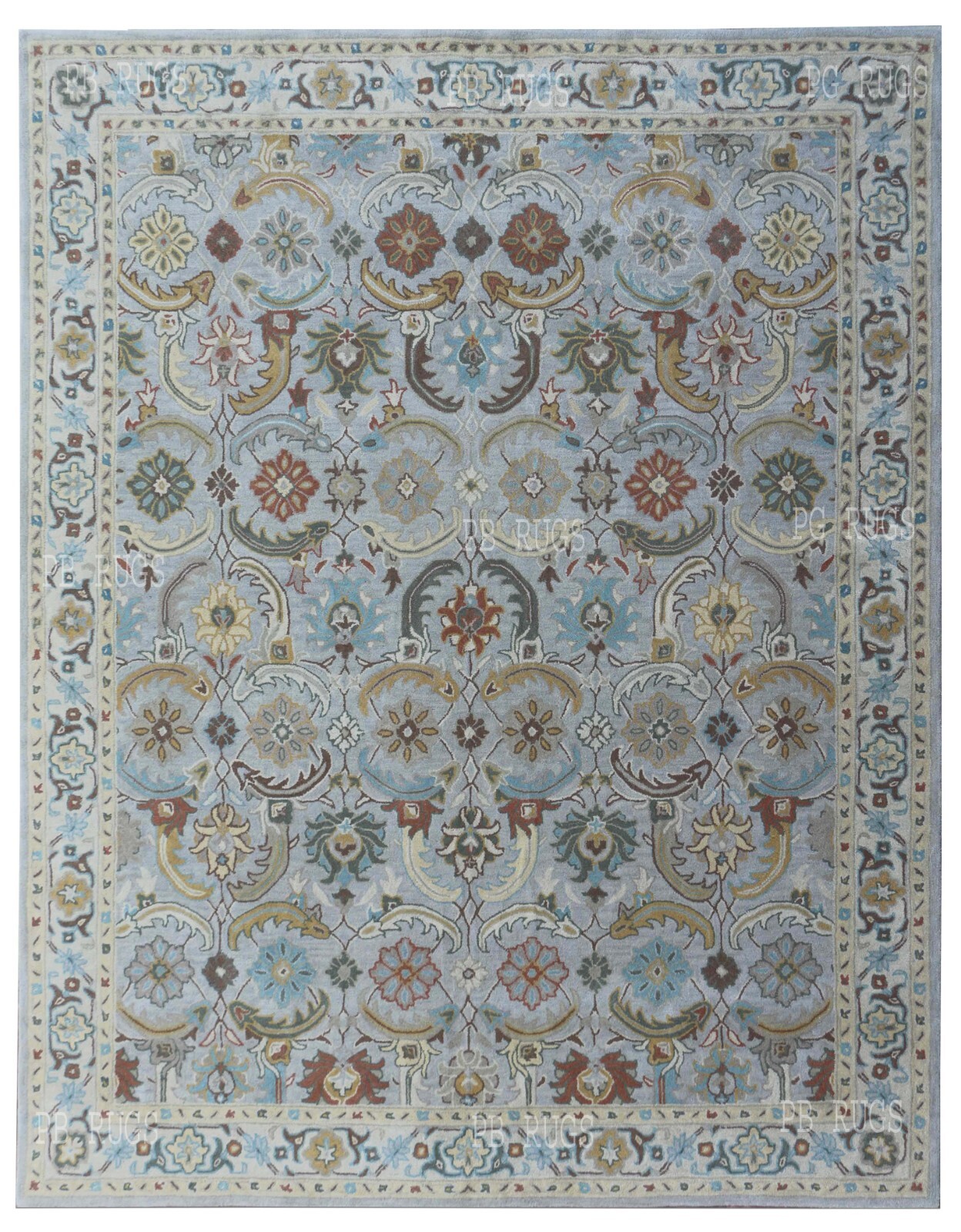 New Eva Grey Tradition Design Handmade Tufted Woolen Area Rug