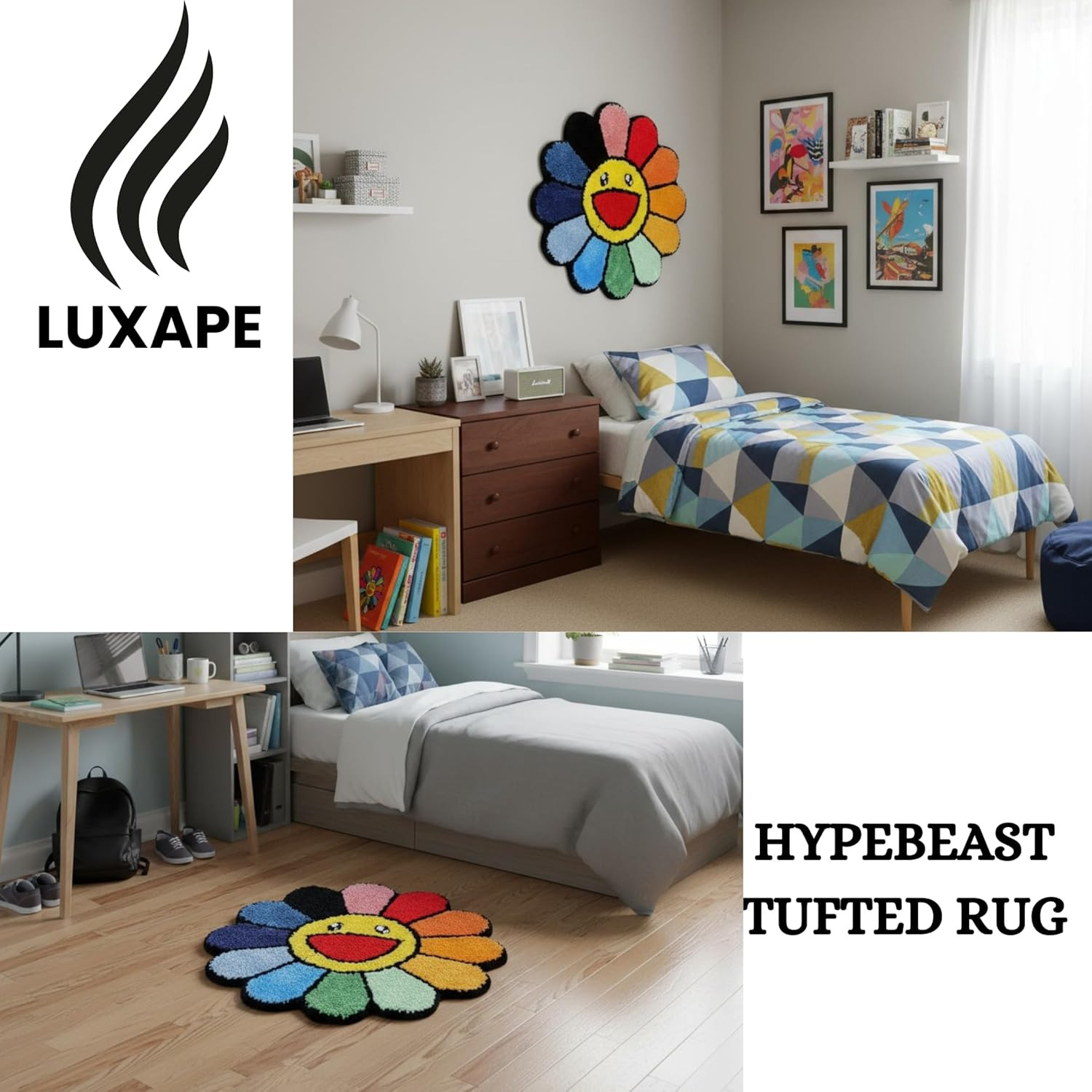 Murakami Rug – Handmade & Premium- 28In (70Cm) – Hypebeast Decor – Hypebeast Roo