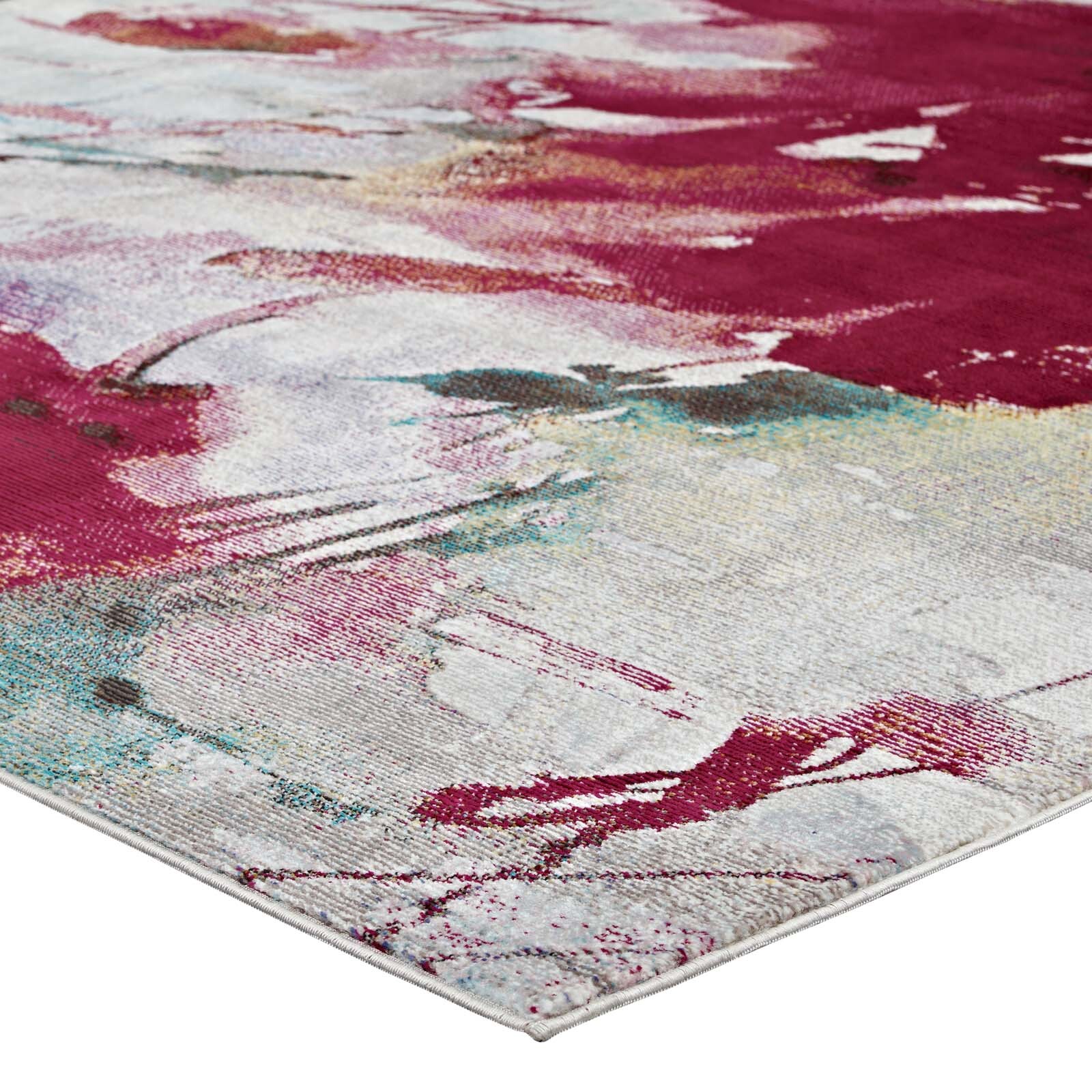 Modway Contemporary Modern Floral Abstract 4×6 Area Rug in Multicolored