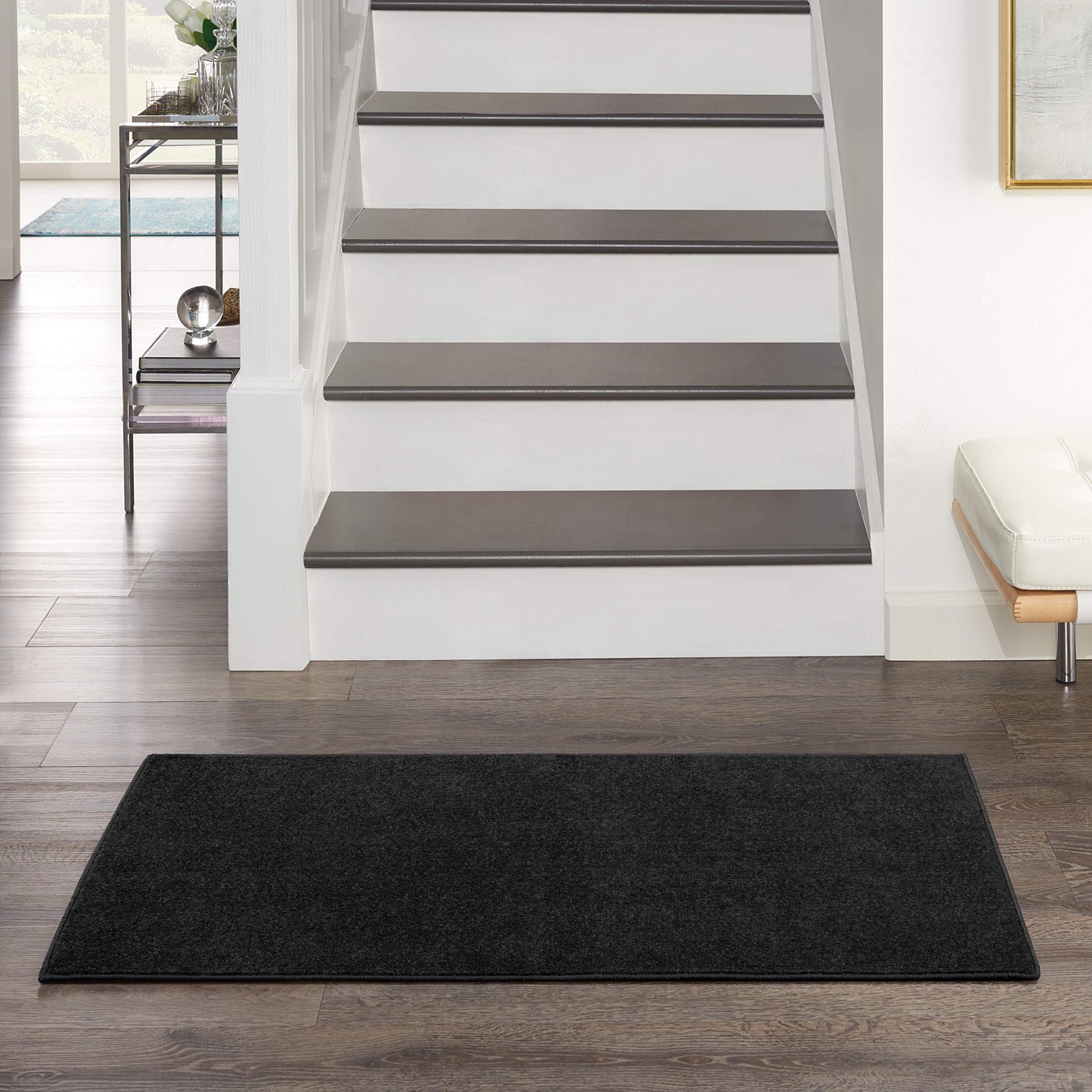 Home Essentials Black 2′ x 4′ Area Rug – Easy Clean, Non Shedding, Bed Room, …