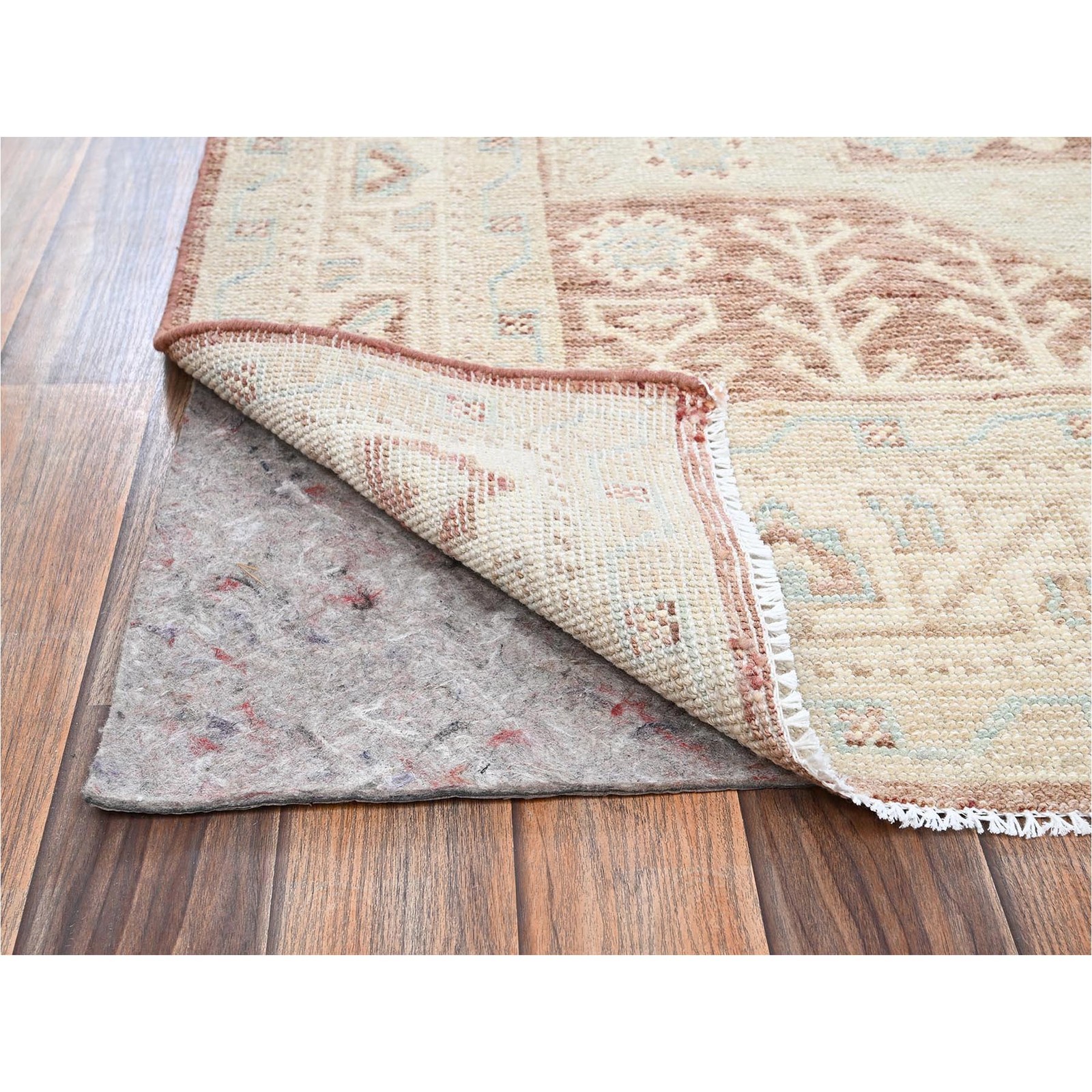 5’x6’10” Irish Brown Anatolian Village Design Hand Knotted Pure Wool Rug 2794