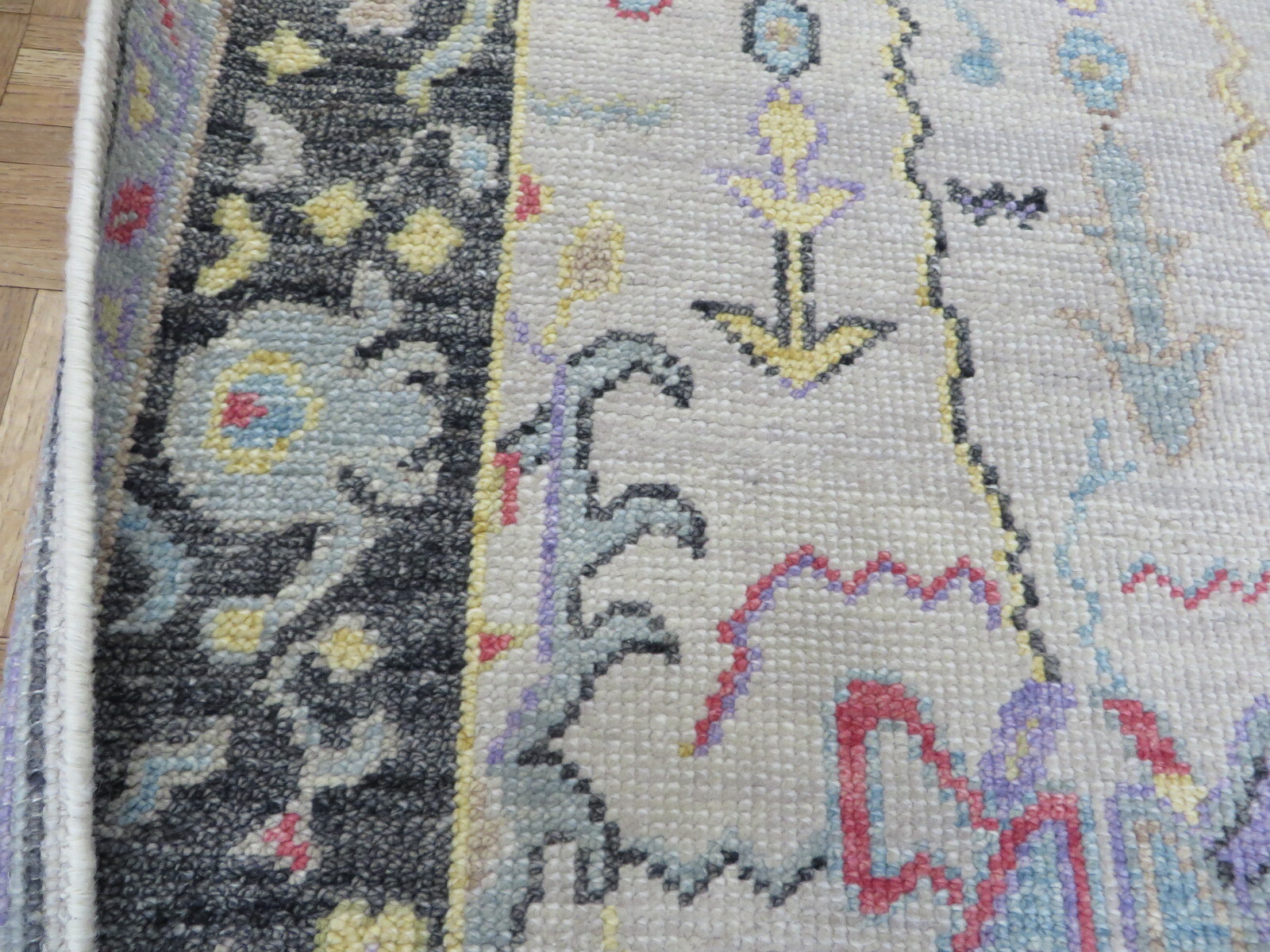 3 x 19’10 Runner Hand Knotted Ivory Turkish Knotted Oushak Oriental Rug G8569