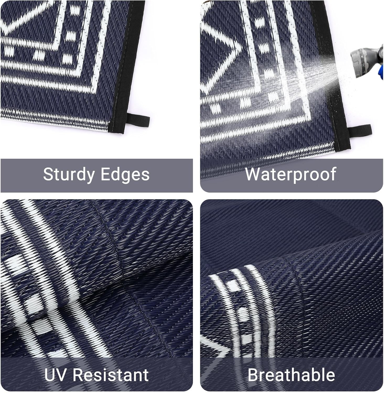 Outdoor rug Reversible patio Plastic Straw mat RV Camping Picnic Balcony Deck