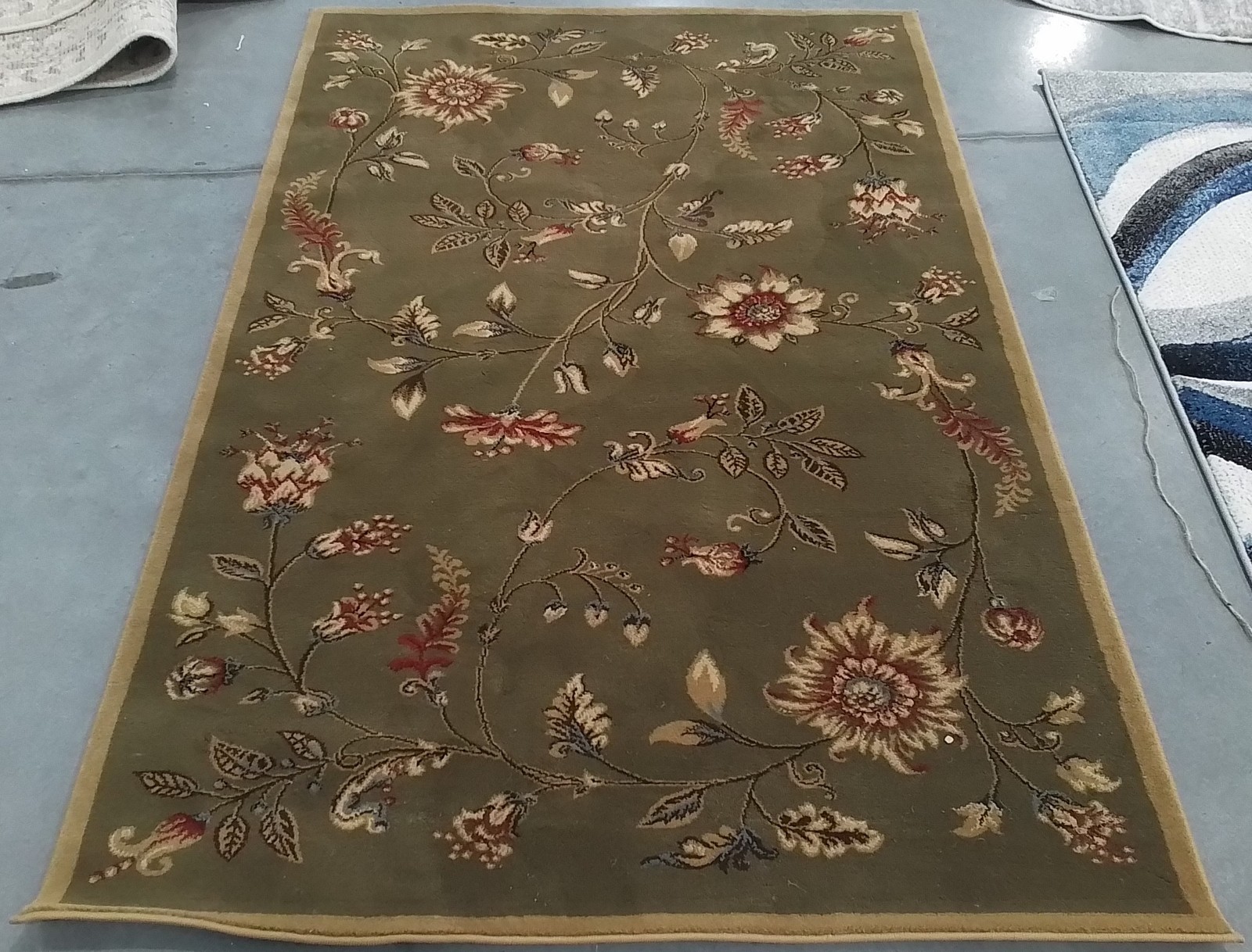 GREEN / MULTI 4′-0″ x 6′-0″ Flaw in Rug, Reduced Price 1172803928 LNH552-5291-4