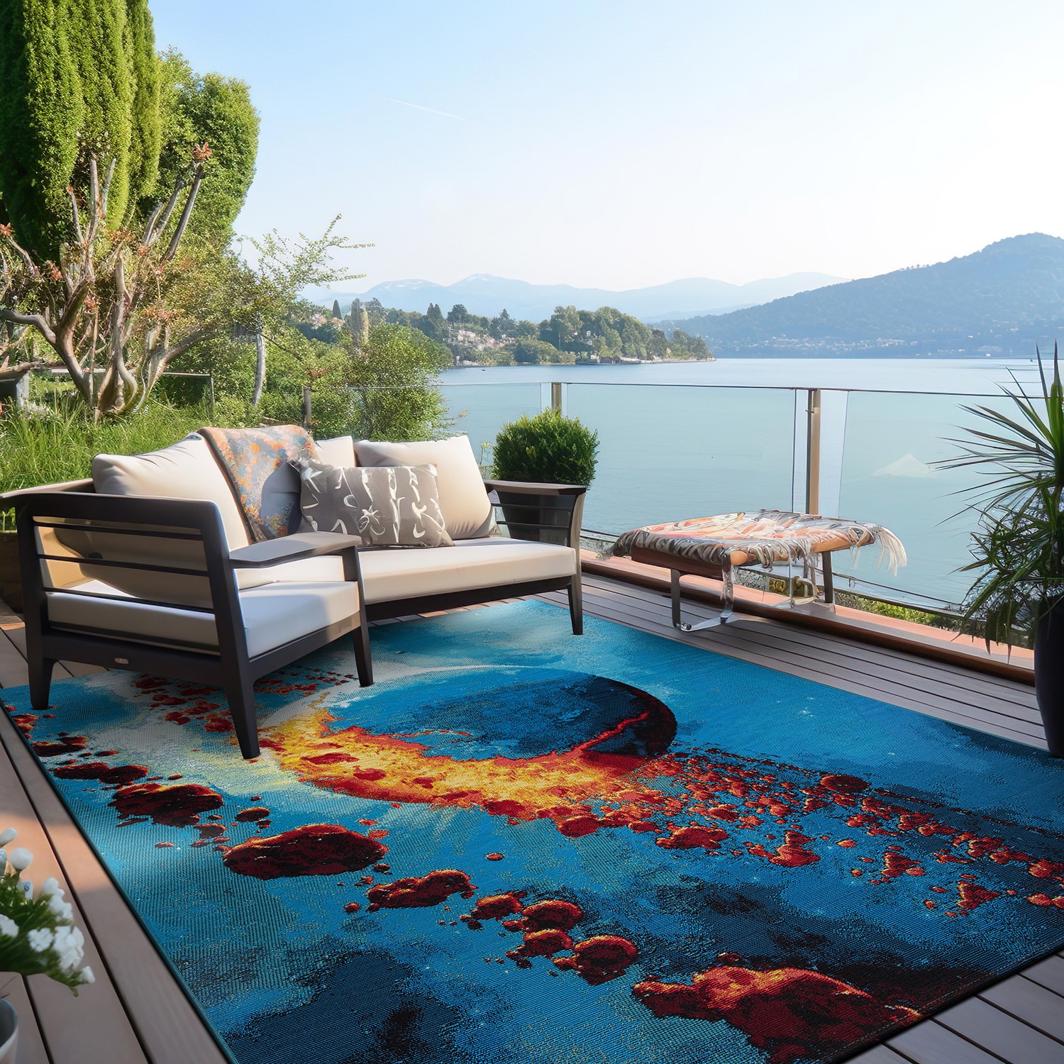 Rugshop Indoor Outdoor Rugs Galactic Wonder Galaxy Carpet Porch Rugs Balcony Rug