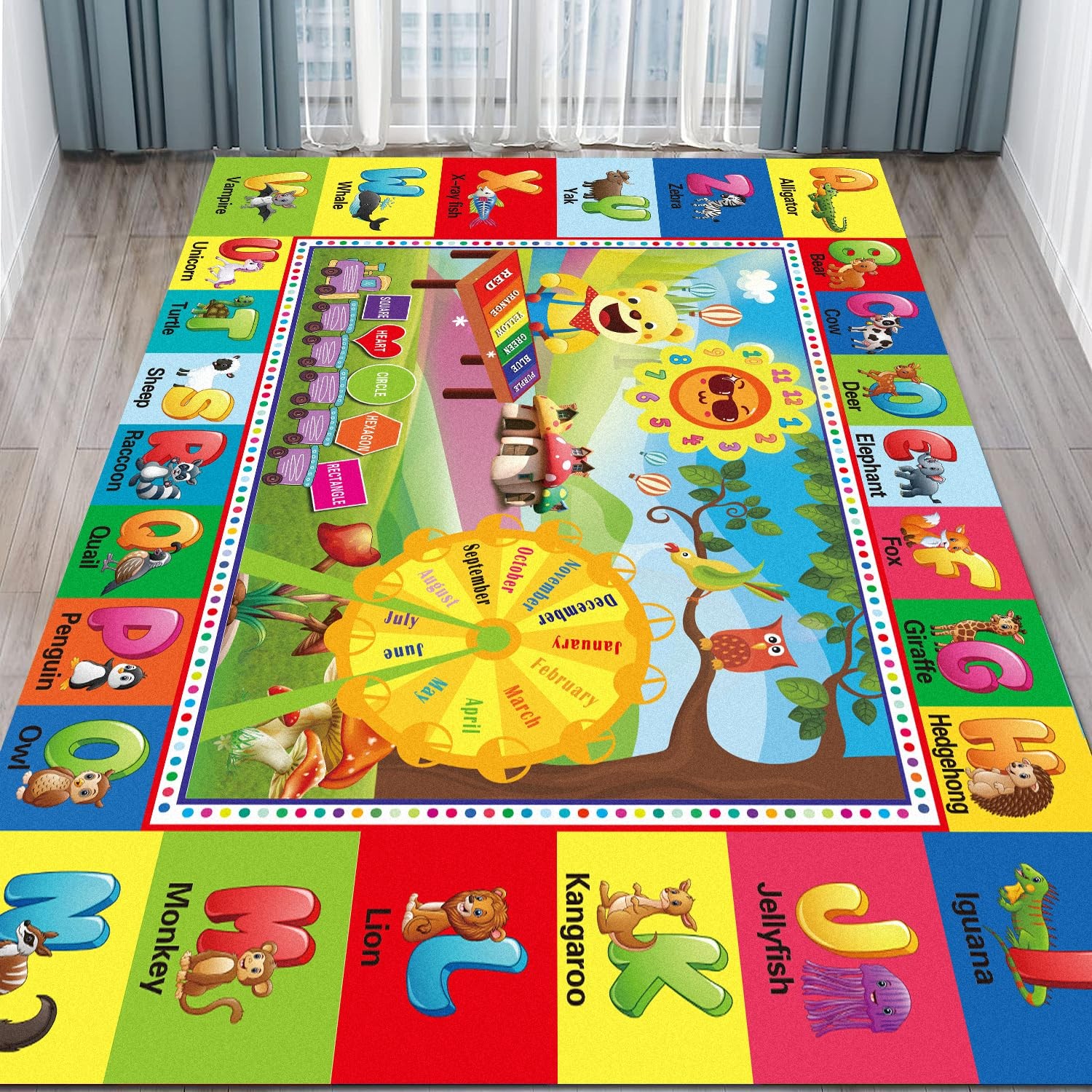 yongjoy ABC Alphabet Area Rug, 78.7″ x 59″ Non-Slip Floor Mat