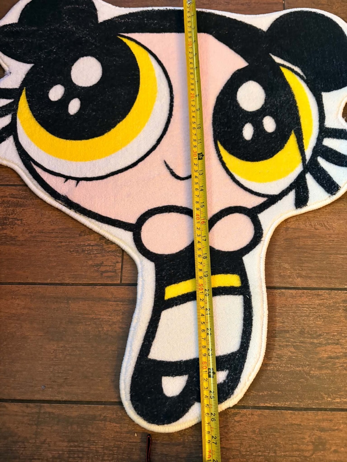 Cartoon Bubbles Powerpuf Character Area Rug Novelty Kids 24 x 27 in Black Yellow