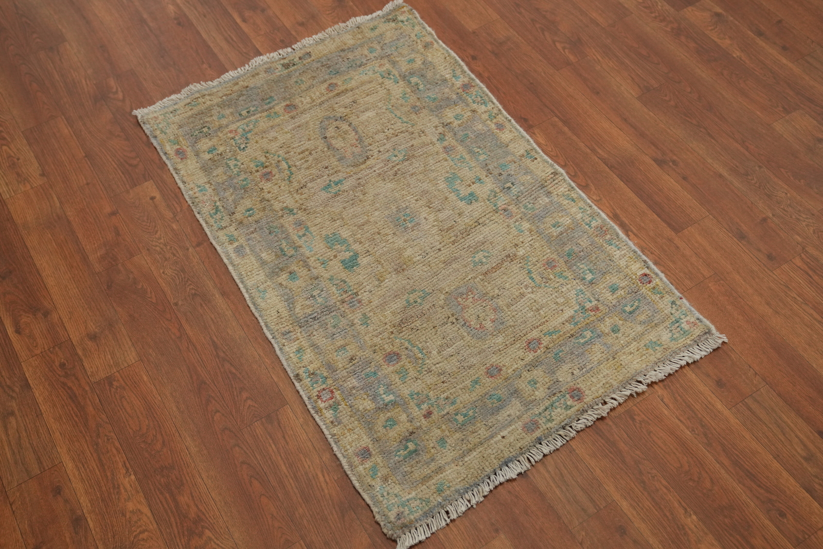 Vegetable Dye Traditional Oushak Turkish Handmade Rug 2×3 ft Foyer Sized Carpet