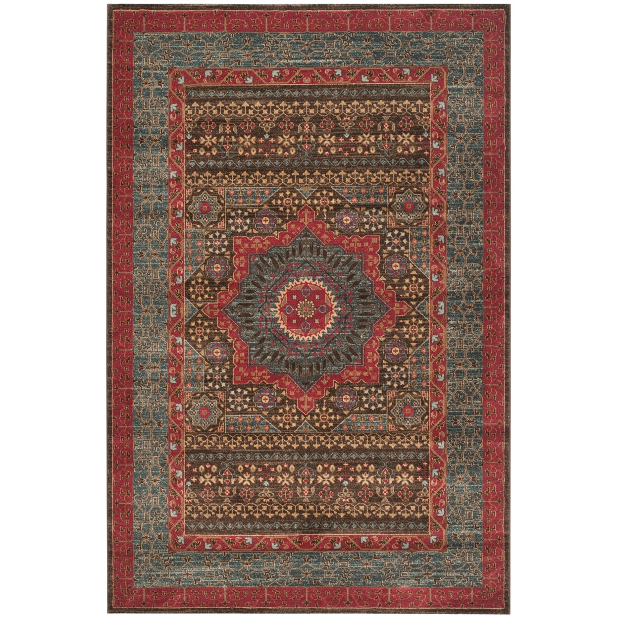 SAFAVIEH Mahal Collection MAH620C Navy / Red Rug
