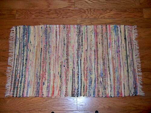 Sturbridge 2 x 3 Ft Country Rag Rug in Honey, 100% Cotton, Hand Woven