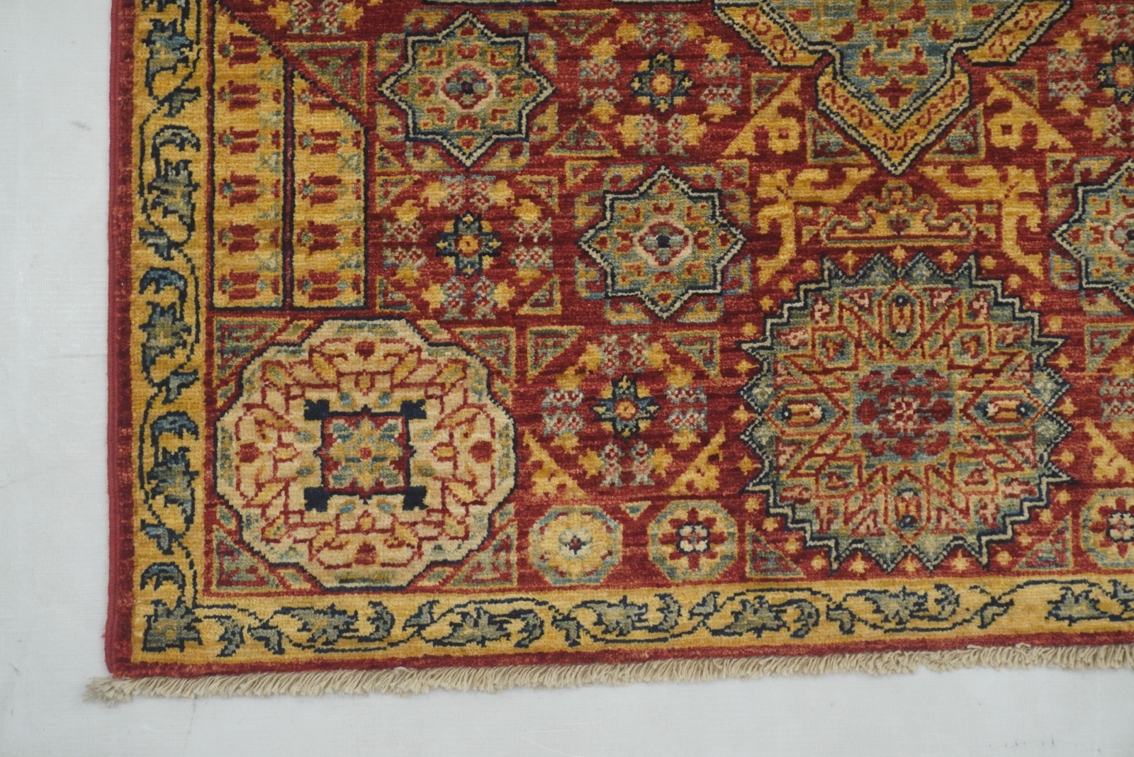 3×4 ft Red Mamluk Afghan Hand Knotted Wool Medallion Rug