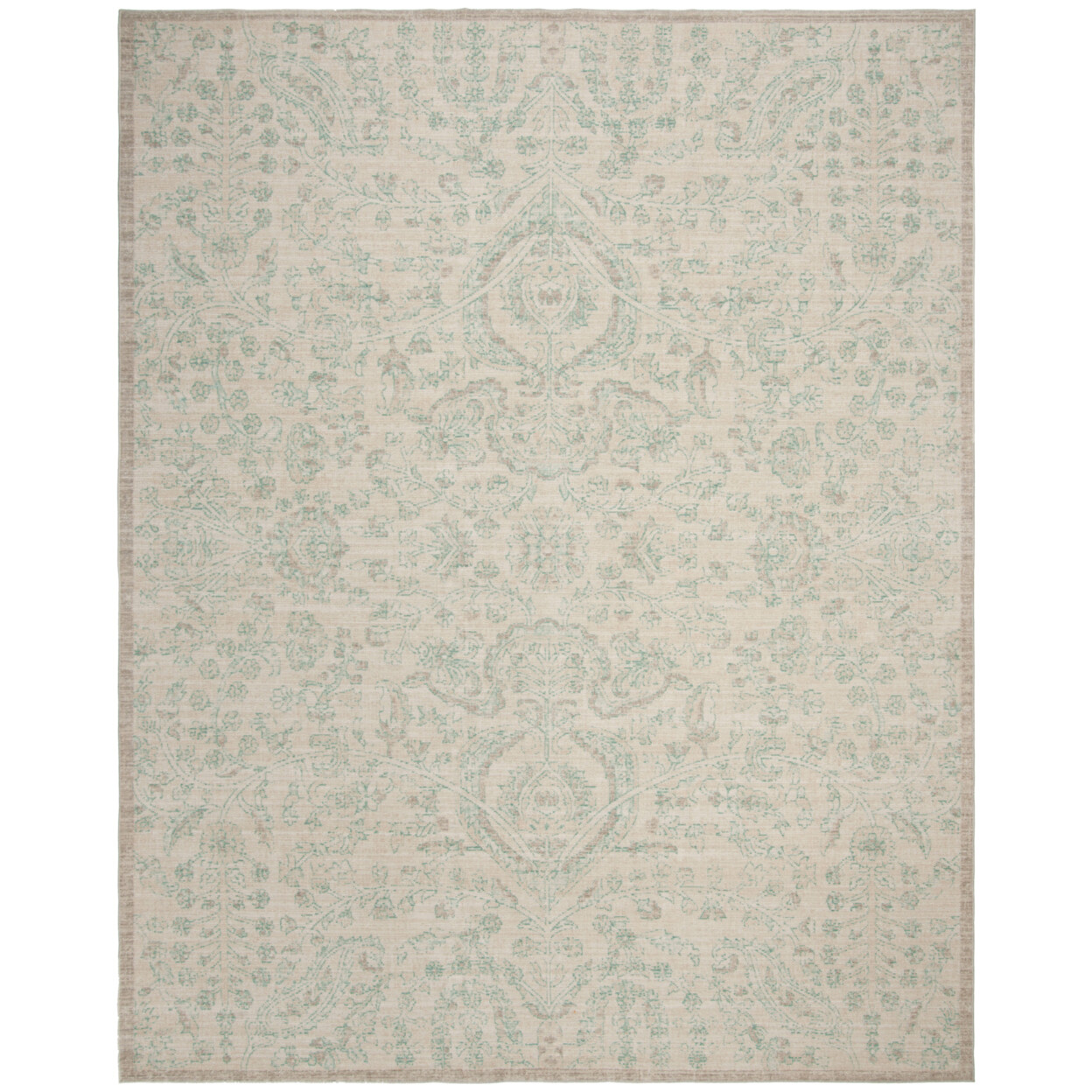 SAFAVIEH Windsor Collection WDS355A Cream / Aqua Rug