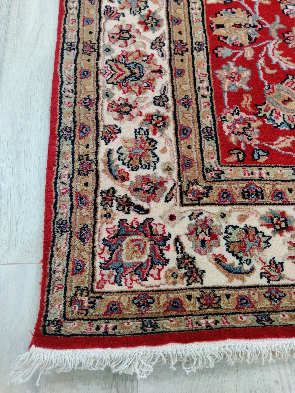 Vintage Hand Knotted Area Rug 100% Wool Red Traditional Oriental Floral Rug 6×8