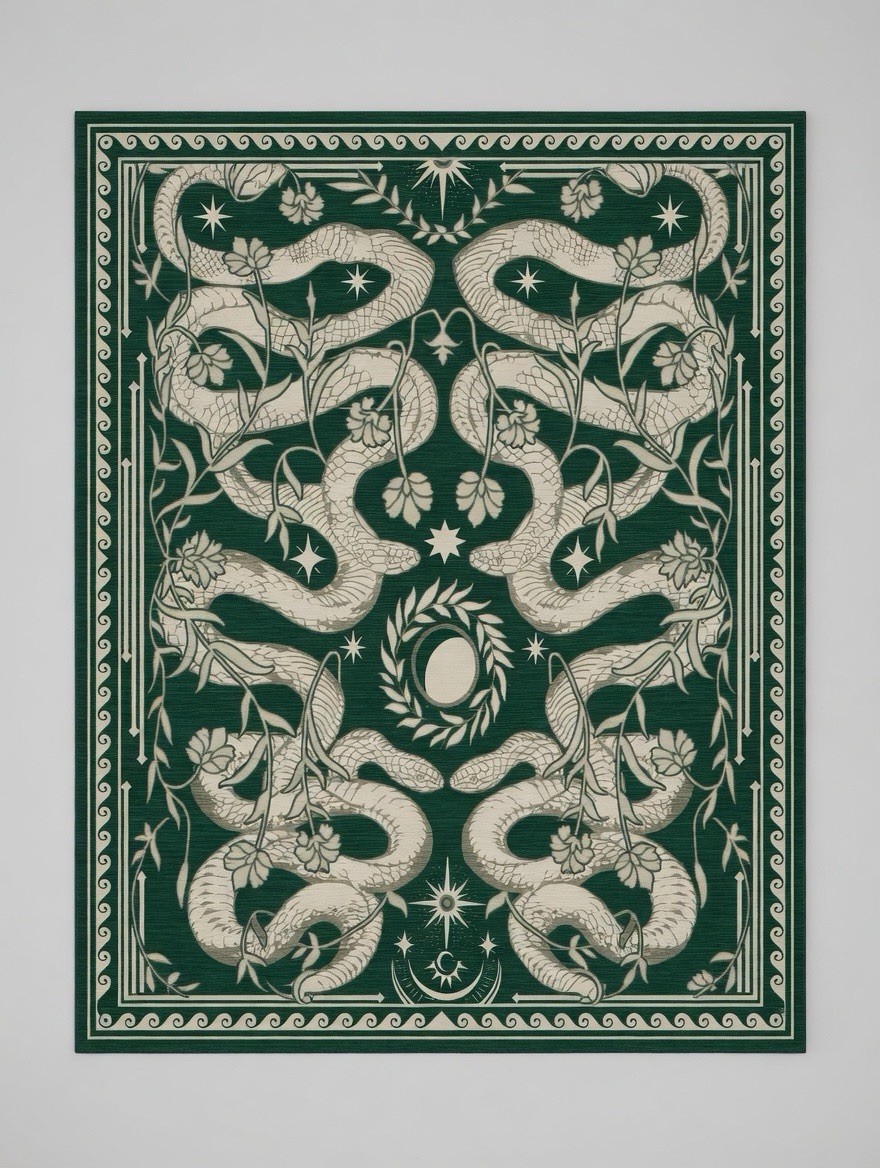 Modern Green Beige Animal Print 9 x 12 Area Rug for Living Room or Bedroom
