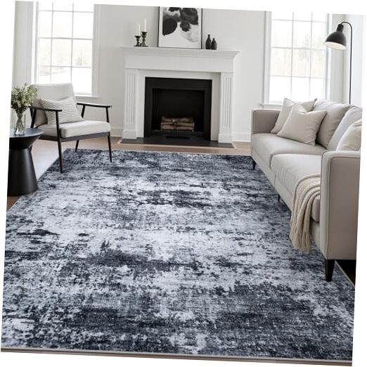 5×7 Area Rug Living Room Rug: Washable Modern Abstract Soft Thin Rug Indoor