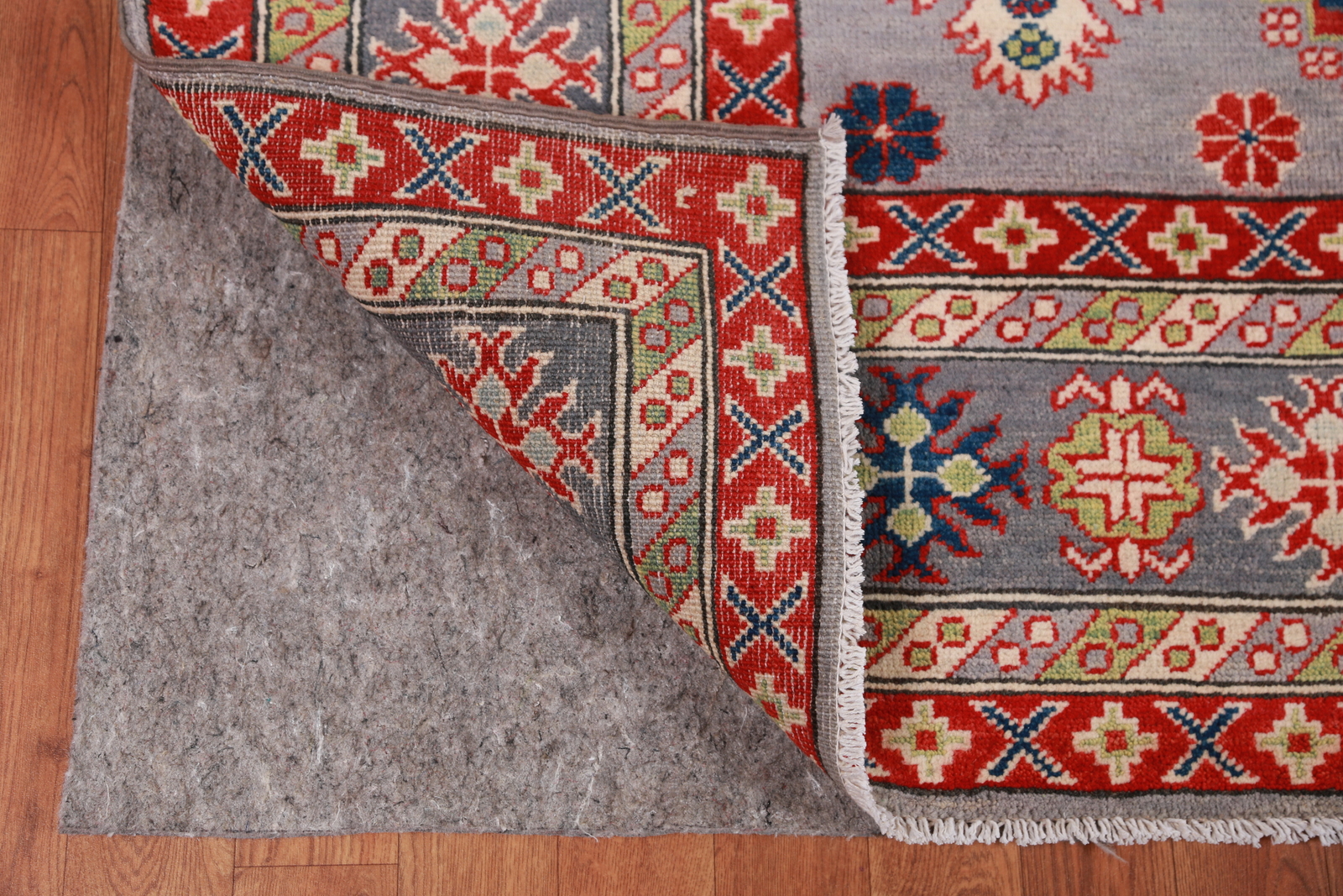 Geometric Tribal Style Kazak Hand-Knotted Living Room Rug 8×10 ft