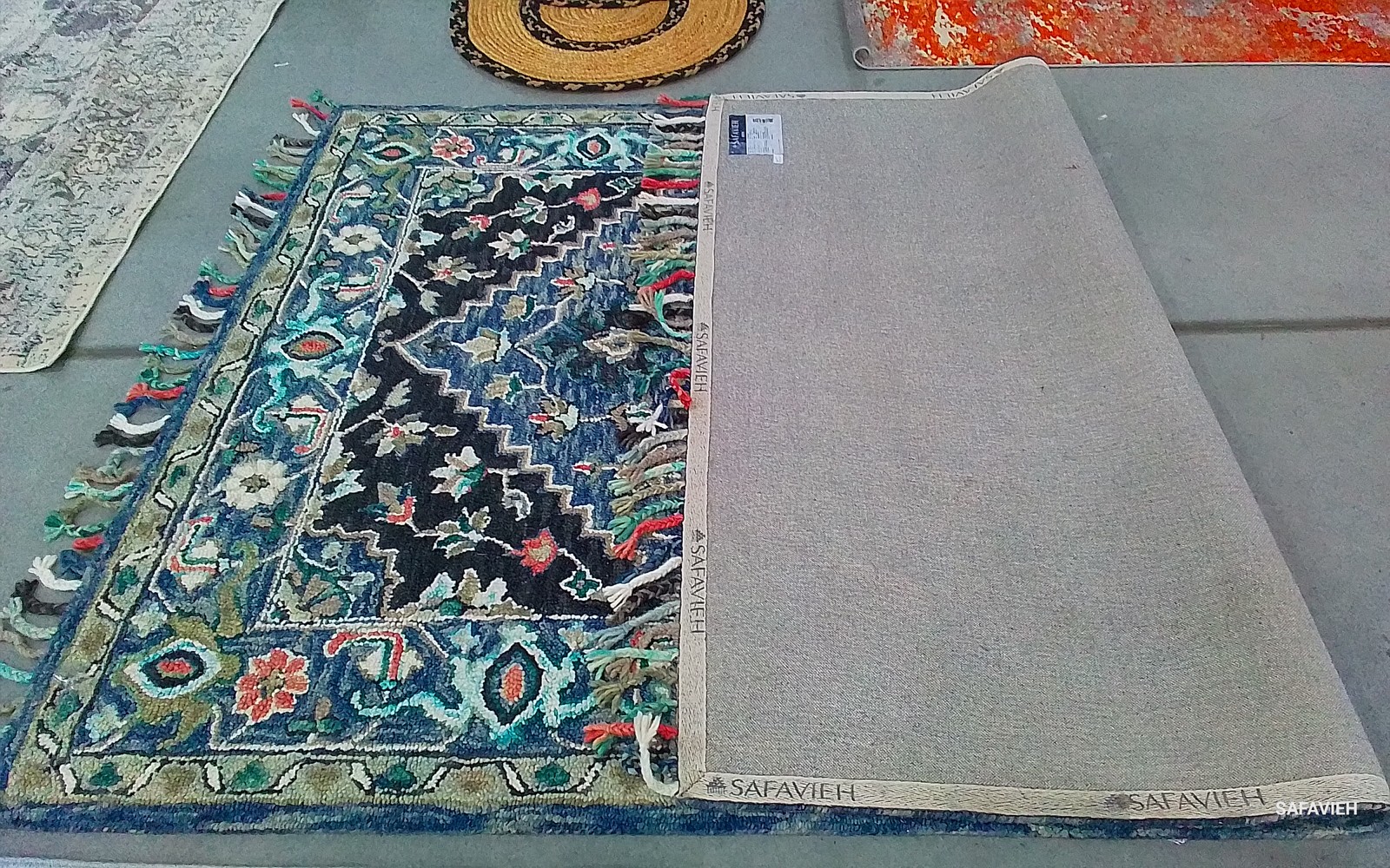 PINK / BLUE 6′-0″ x 9′-0″ Back Stain Rug, Reduced Price 1172805208 APN124U-6