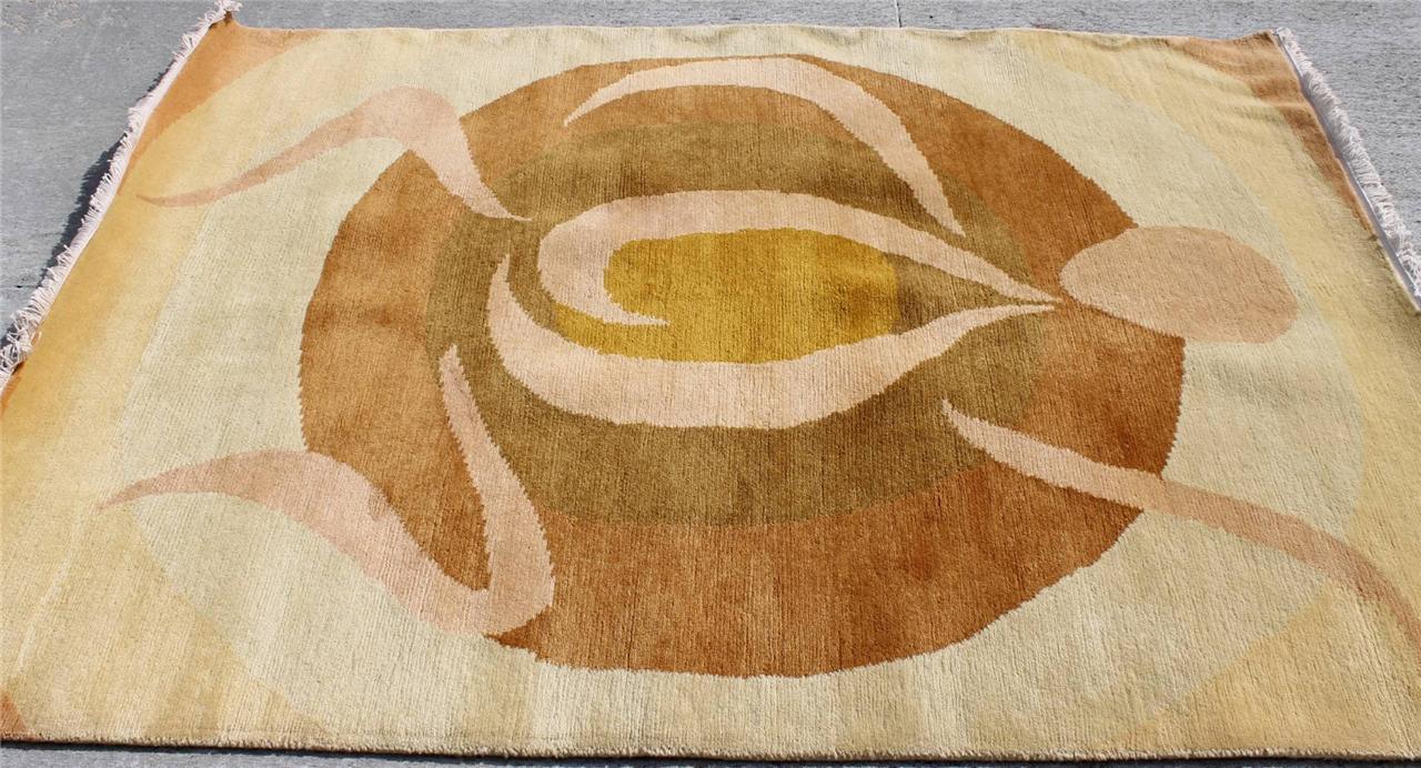 RSG4727 GORGEOUS CONTEMPORARY TIBETAN WOOLEN RUG 4.7′ X 6.7′ HANDMADE IN NEPAL
