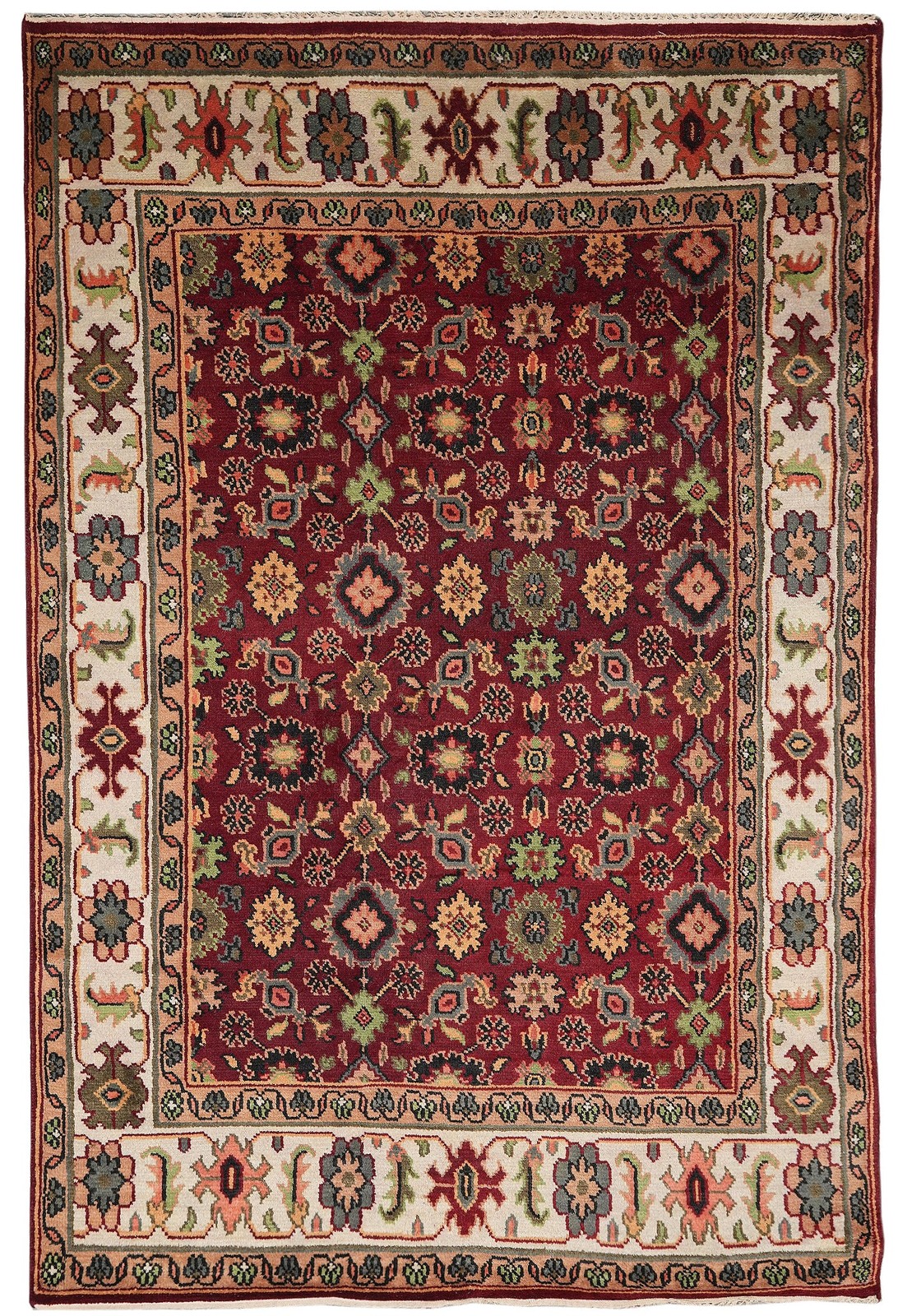 6 x 9.1 Handmade India Wool Mahaal Rug #F-4445