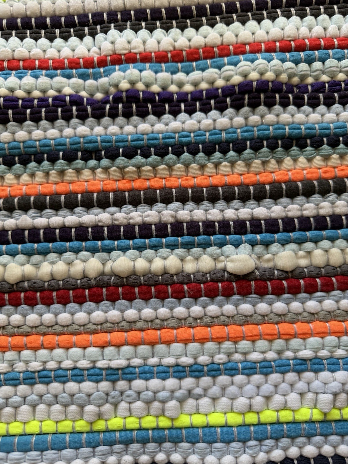Vintage Mountain View Industries Colorful Reversible Rag Rug 24”x40” Made in USA