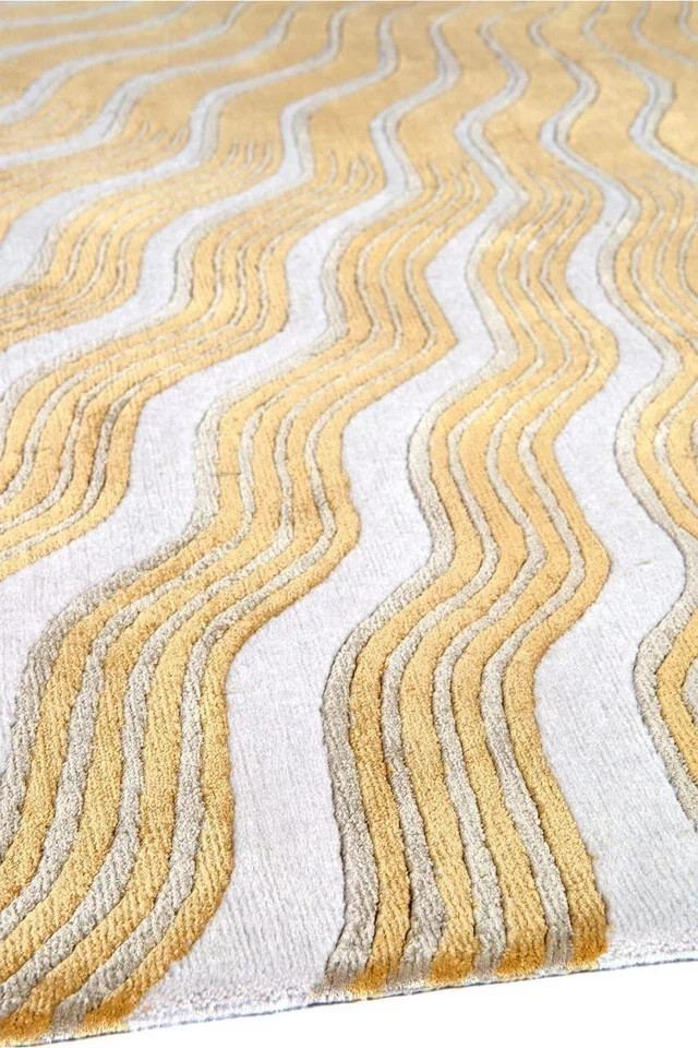 Sunray Gold Design Hand Tufted Wool Area Rug 9×12 8×10 ft any Size Available