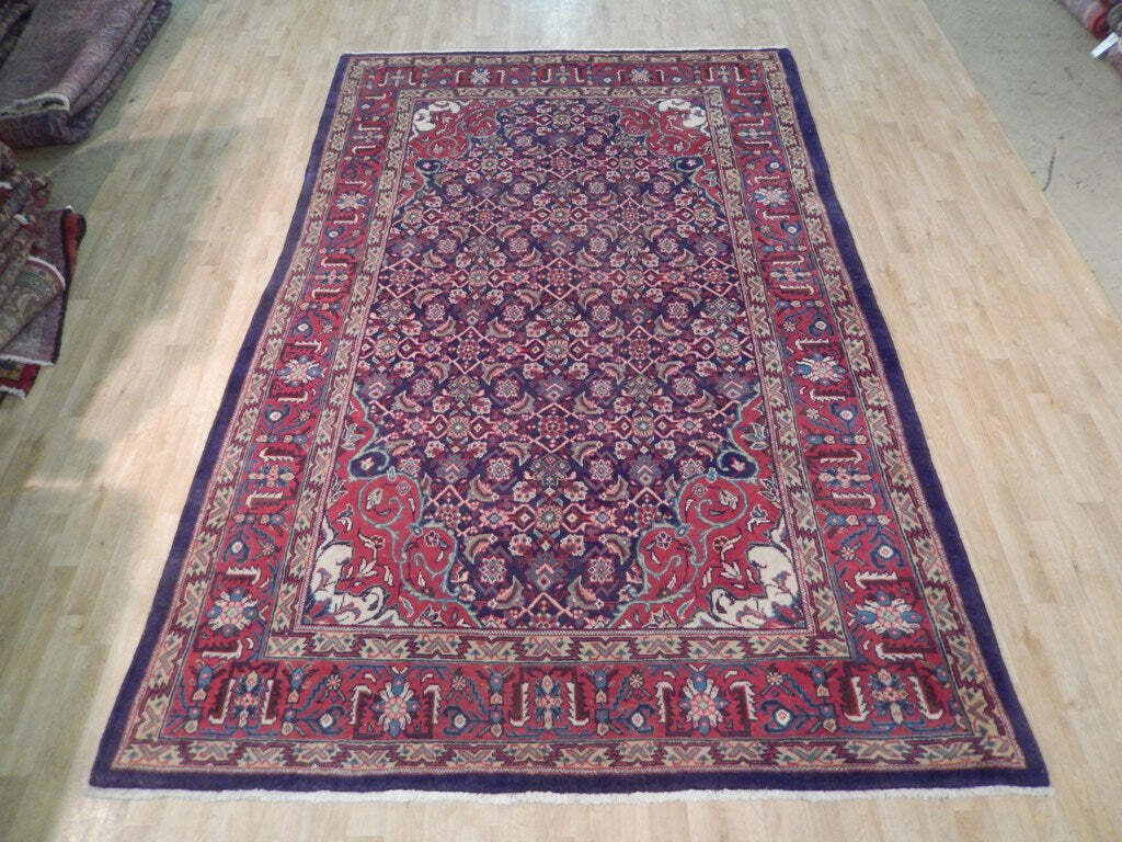 7×11′ Navy Blue Semi-Antique Traditional Herati Rug #B-72027