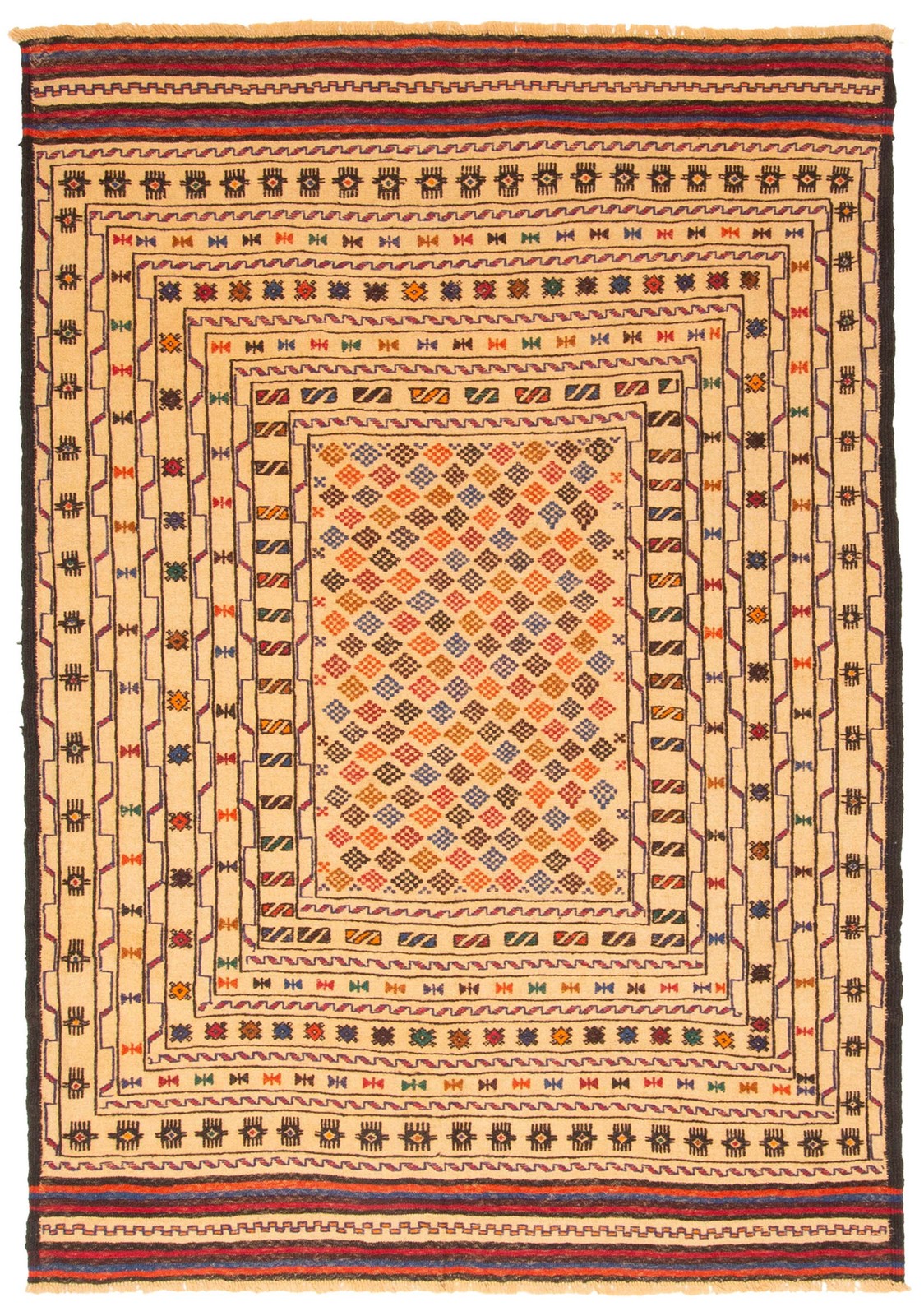 Vintage 4’3″ x 6’0″ Traditional Wool Hand Woven Oriental Area Rug