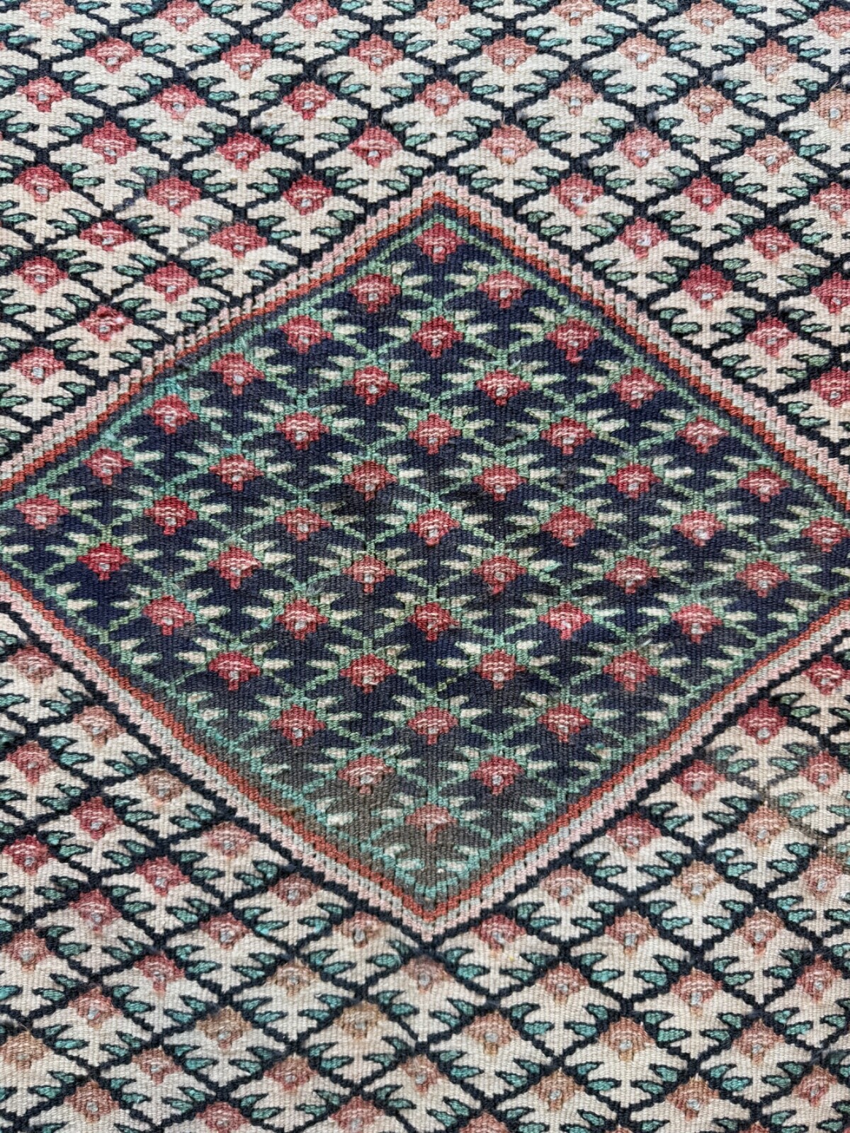 Vintage Beautiful Hand Woven Traditional Turkey Wool Weaving Kilim Rug 204x140Cm