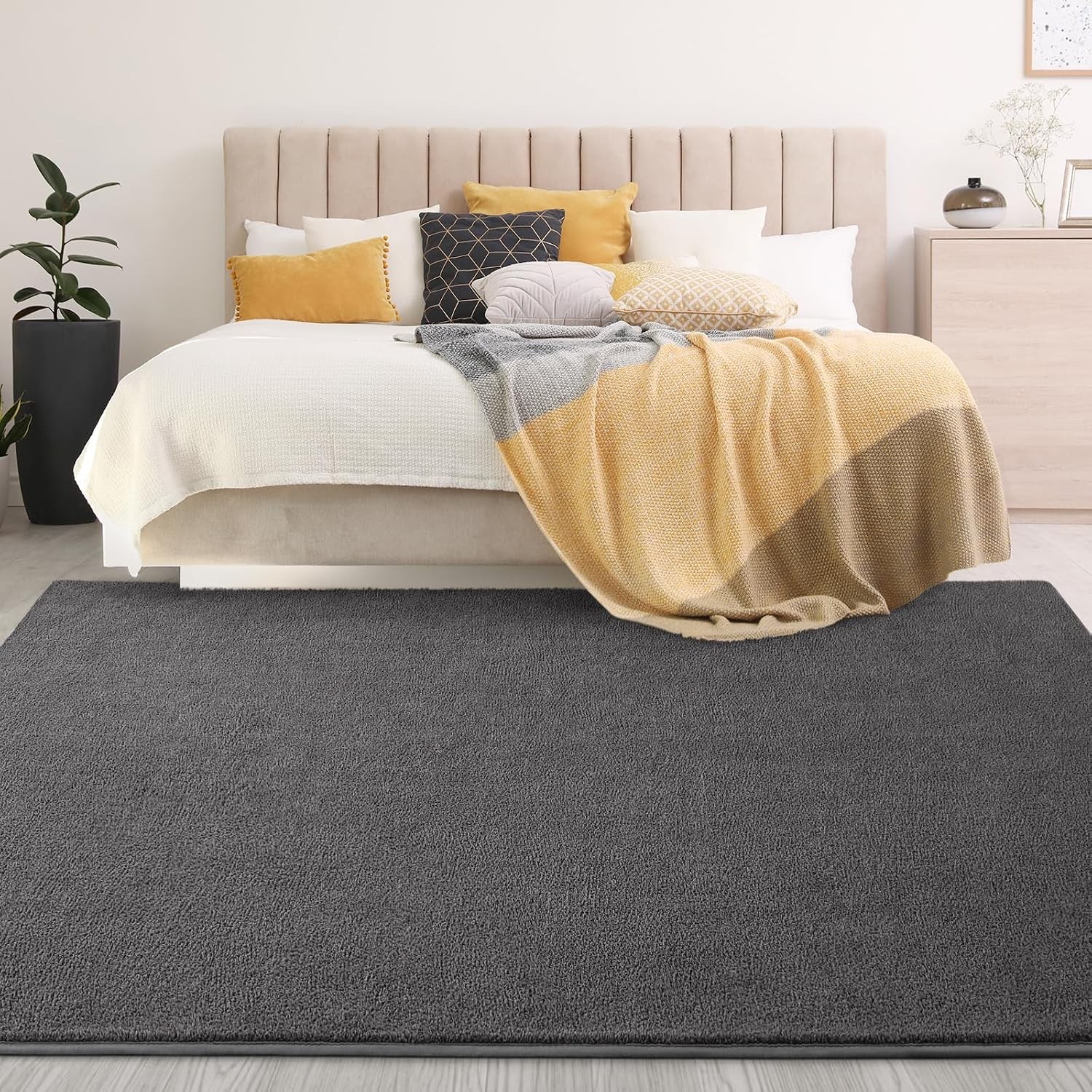 Gifeas Large Ultra Soft Modern Area Rugs for Living Room Bedroom, 5×8 Feet Dark