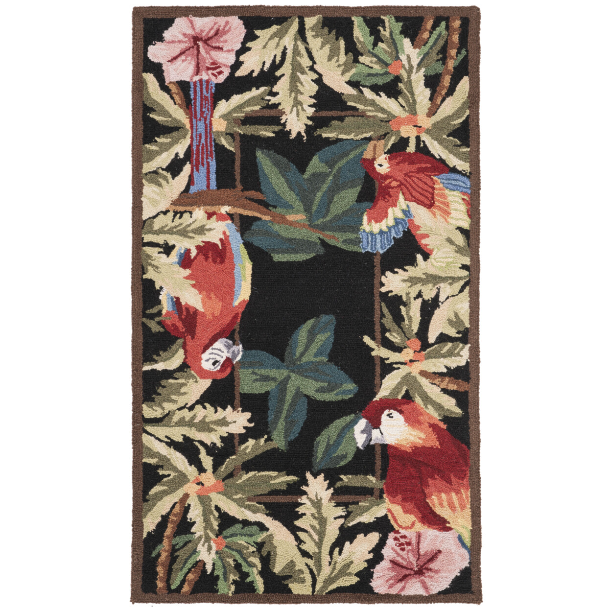 SAFAVIEH Chelsea Collection HK296A Hand-hooked Black Rug