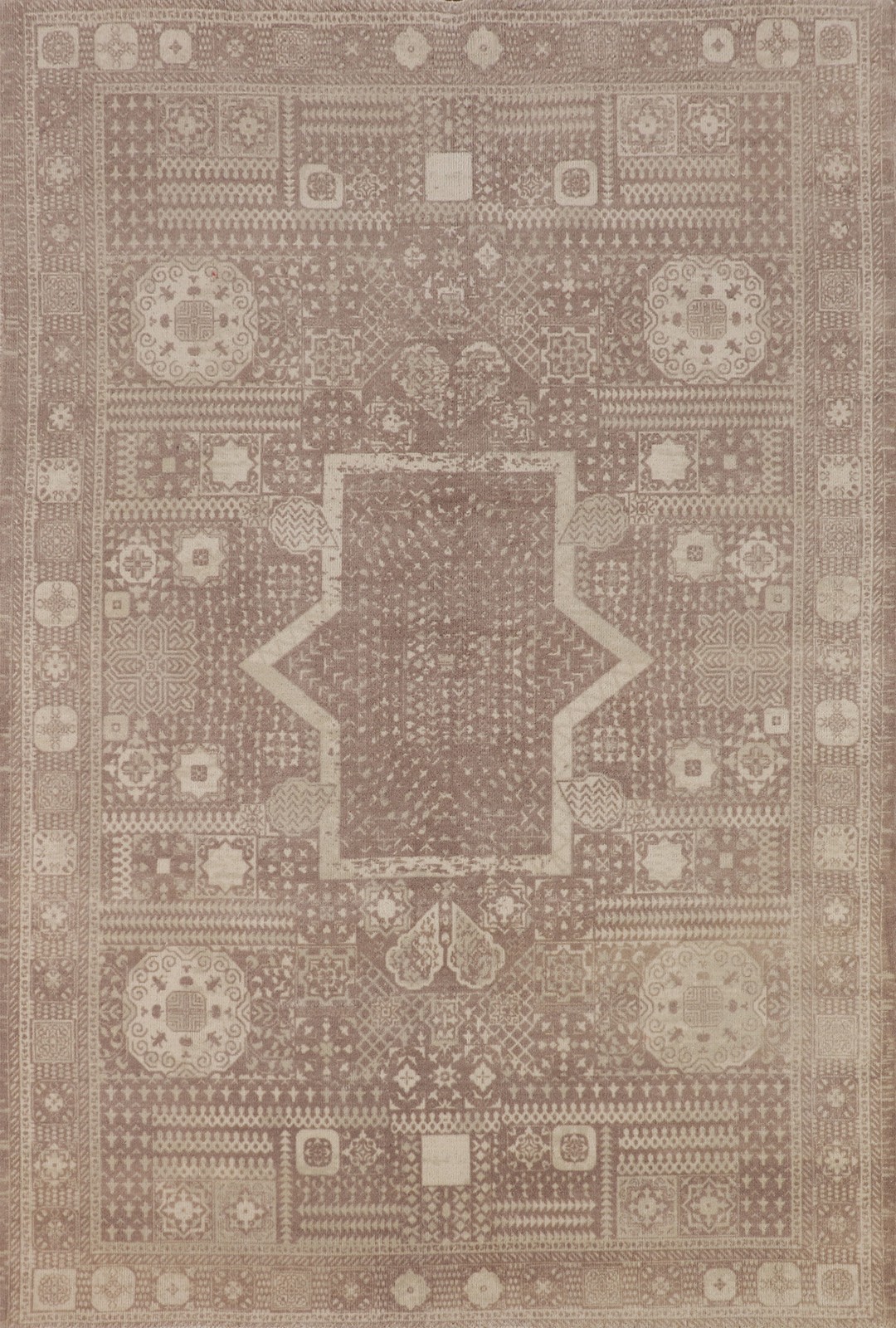 Geometric Wool Handmade Area Rug 5×8 Home Decor Oriental Brown Carpet