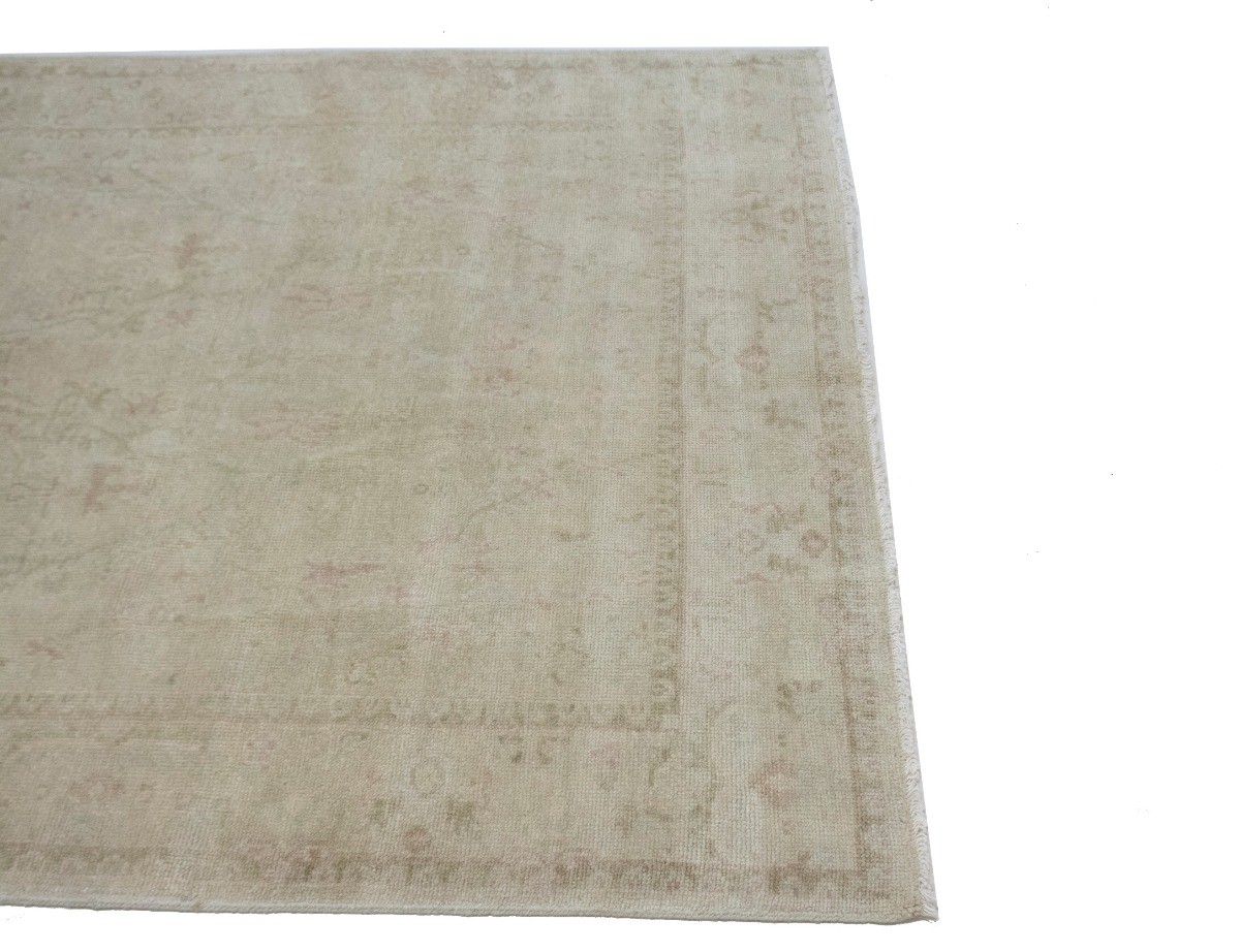 5’7X8’4Transitional Muted Beige Floral Handmade Oriental Rug Decor Carpet