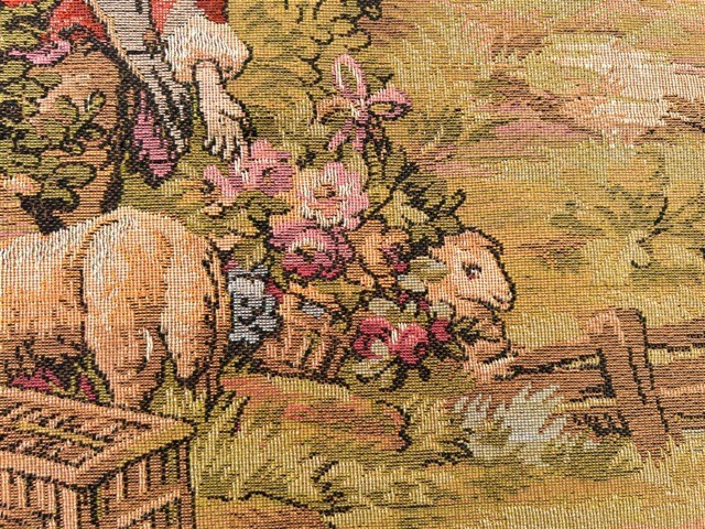 Vintage Tapestry, Pictorial French Wall Hanging Tapestry Wall Décor 2x3ft