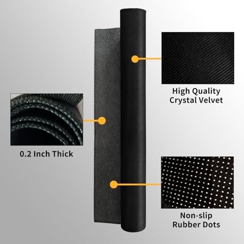 Drum Rug Mat 4 X 6 Ft： Black Soundproof Carpet with Non-Slip Bottom, Washable Fl