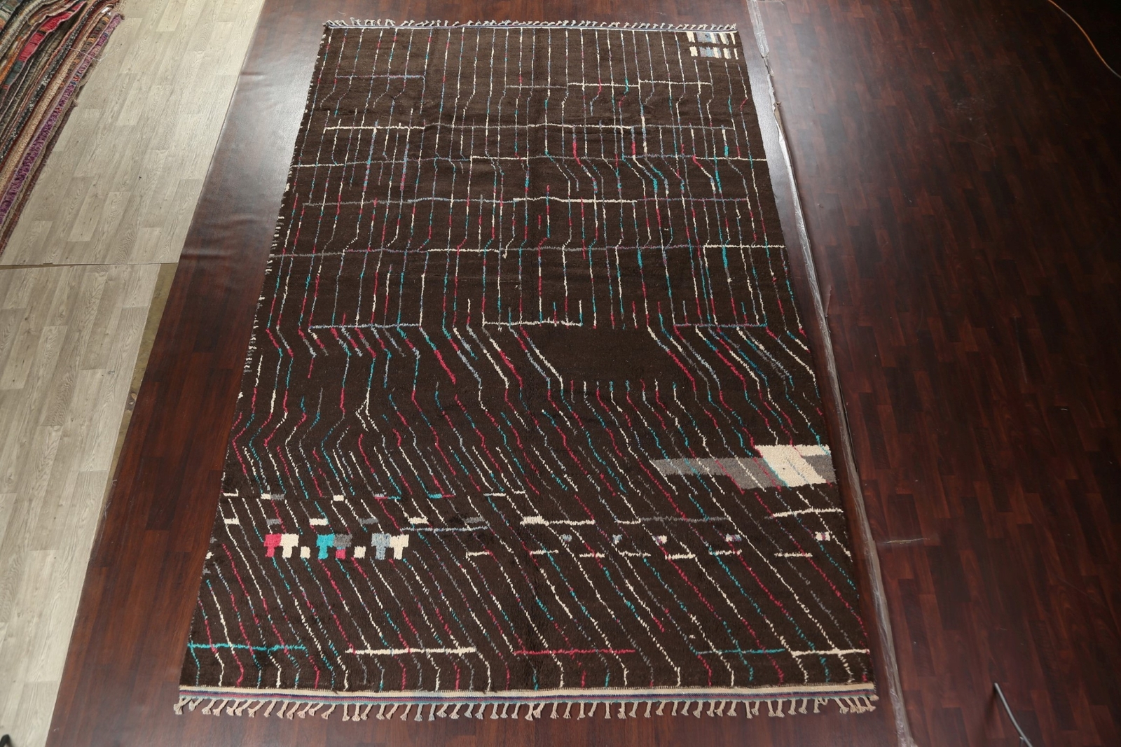 Unique Luxury Handmade Moroccan Large Rug Brown Living Room Centerpiece 10×15 ft