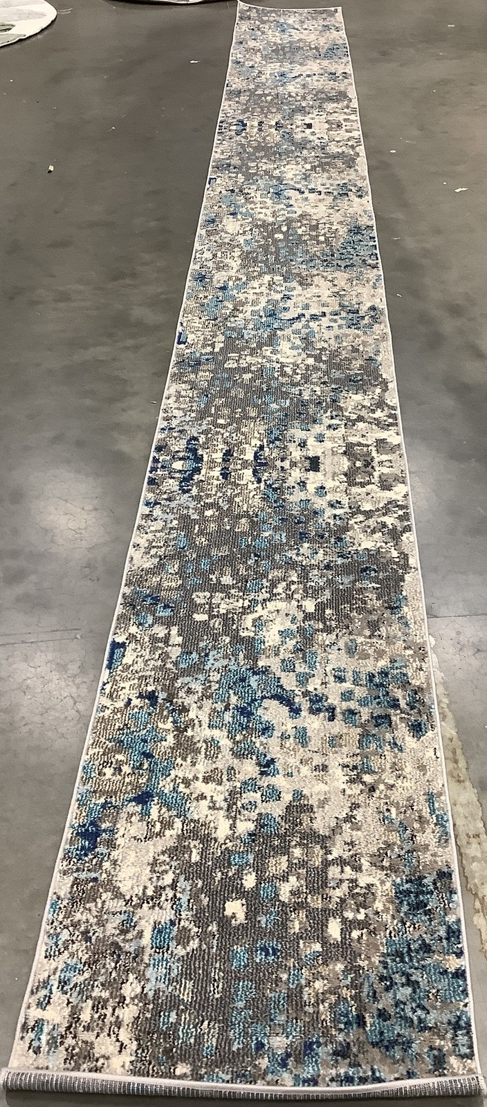 GREY BLUE 2′-2″ x 22′-0″ Binding Stain Rug, Reduced Price 1172684110 MAD425E-222